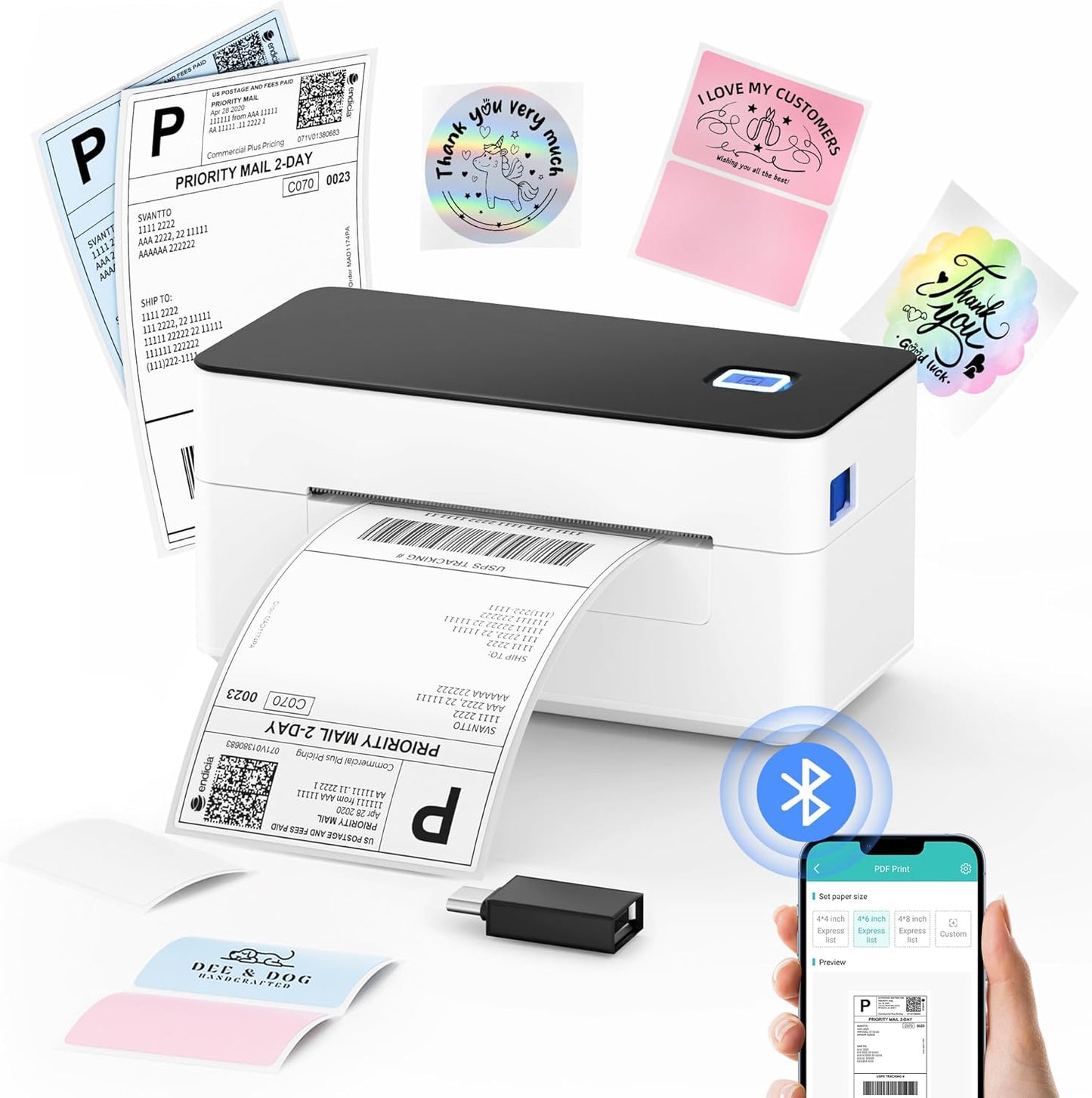 SVANTTO High-Speed Bluetooth Label Printer