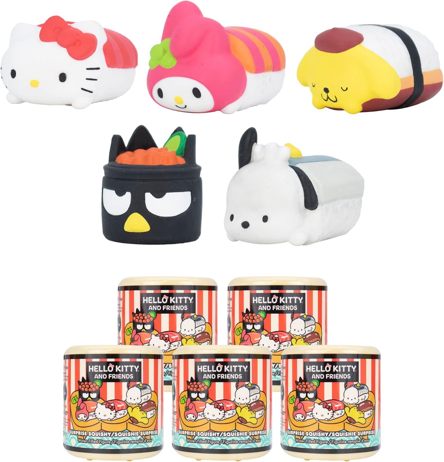 Hello Kitty and Friends Squishy Toy Surprise Capsule Set
