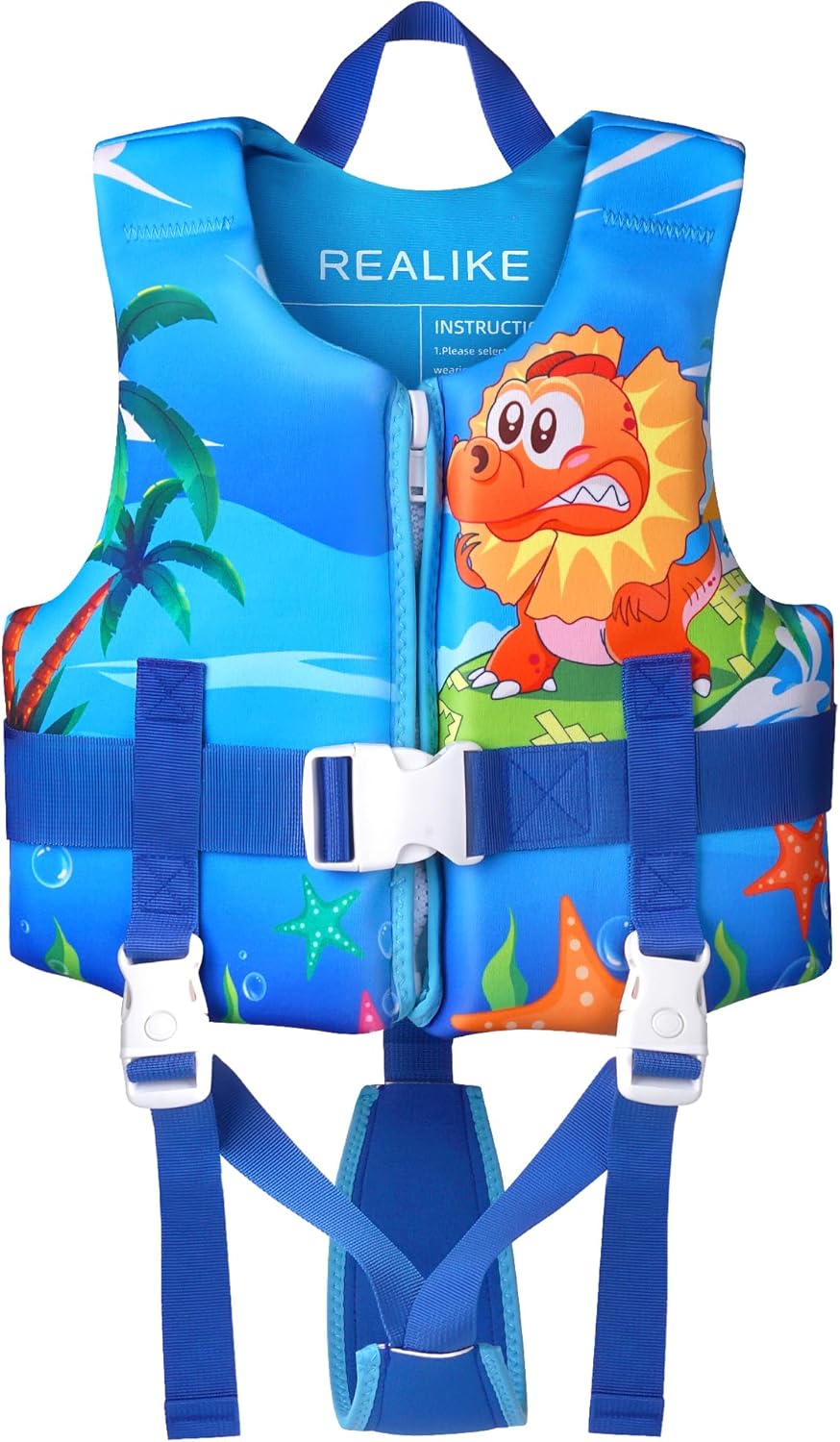 REALIKE Kids Swim Vest for Toddlers with Adjustable Safety Strap