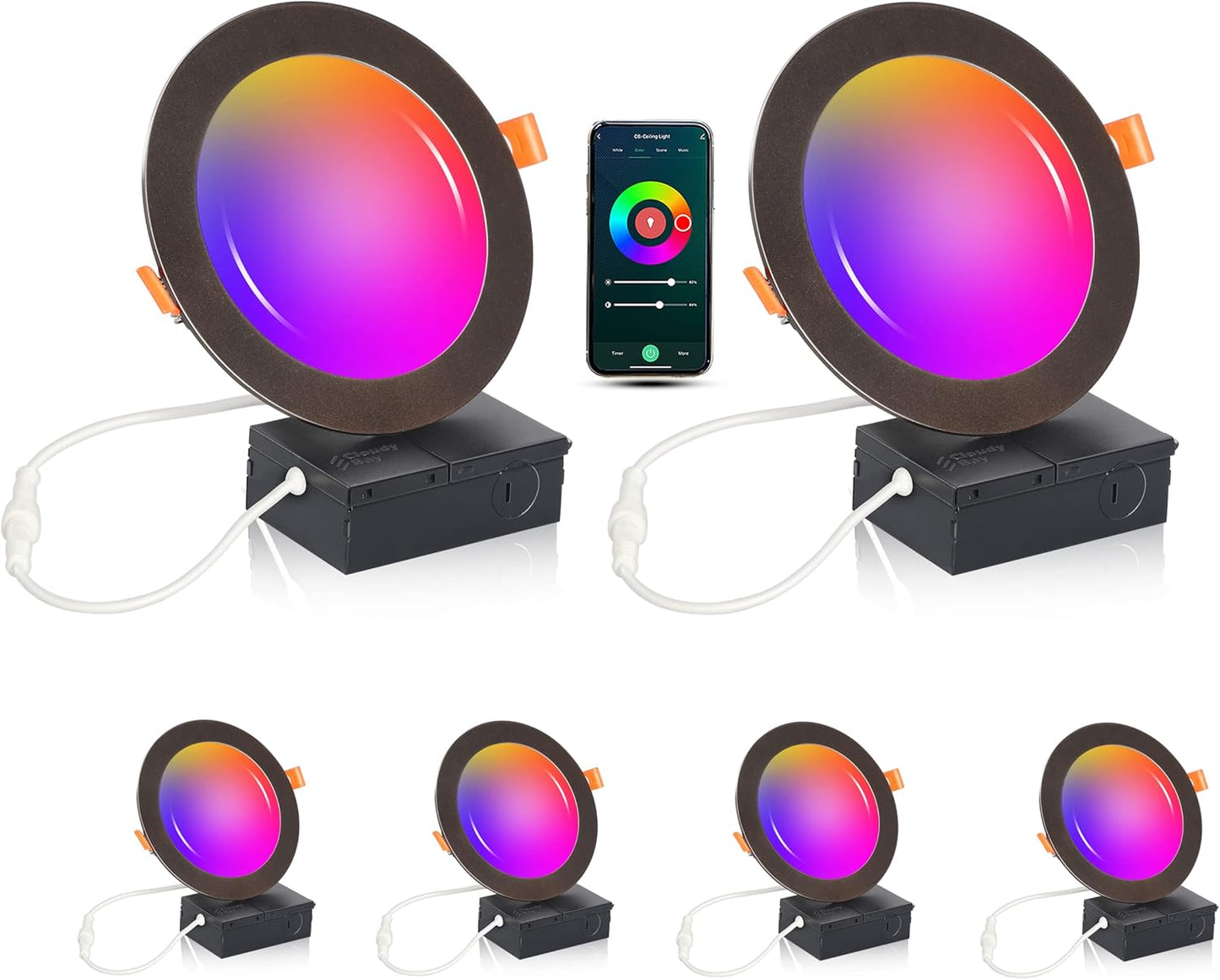 CLOUDY BAY 6inch Smart WiFi LED Recessed Lights for Home