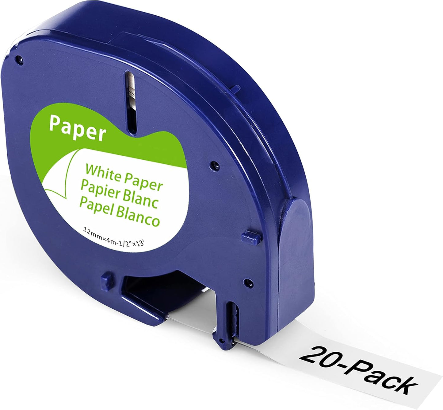 20-Pack Aonomi 1/2in x 13ft Black on White Label Maker Tape