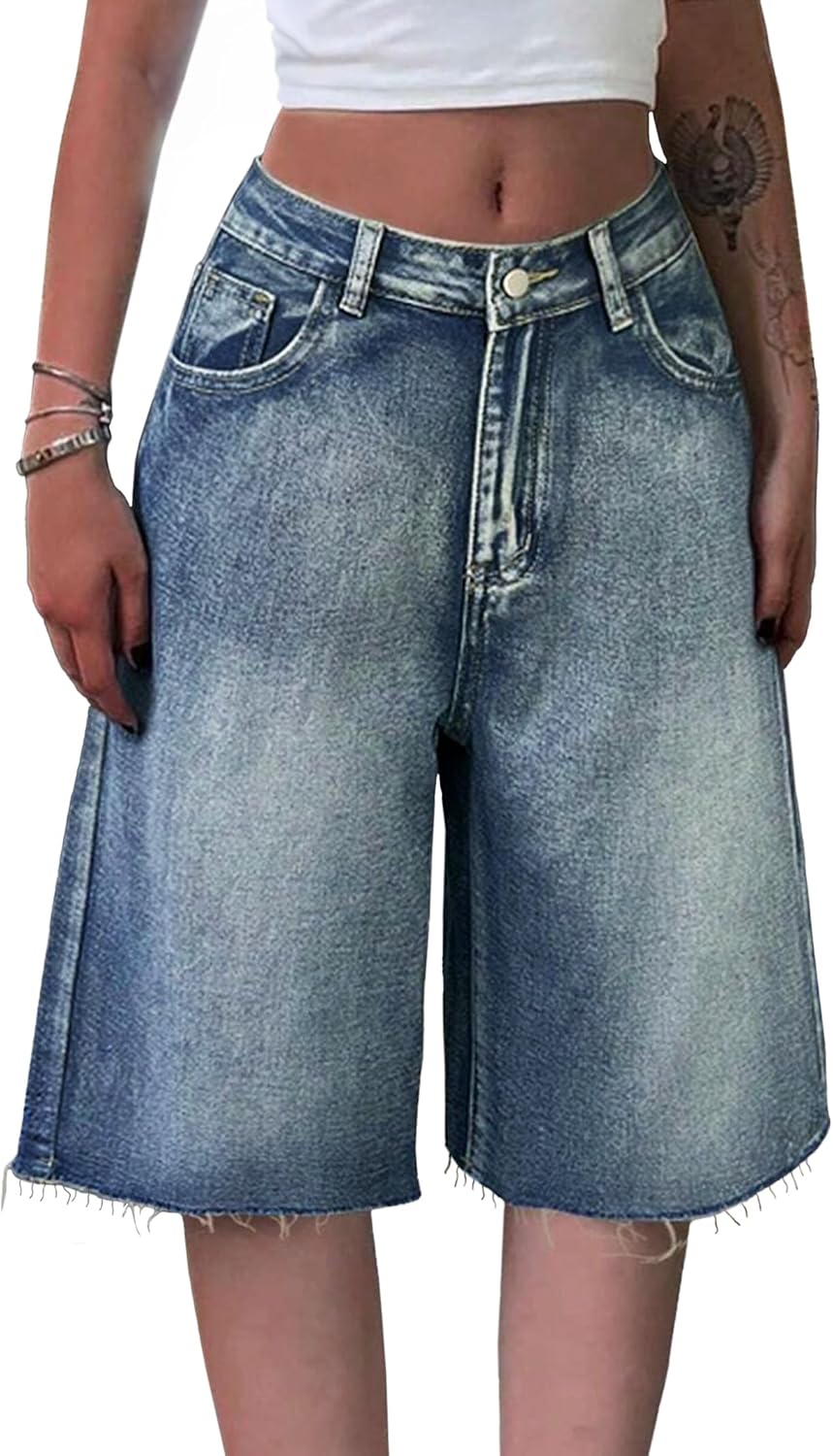 EMMIOL Women Jorts Baggy Jeans for Summer Streetwear Style