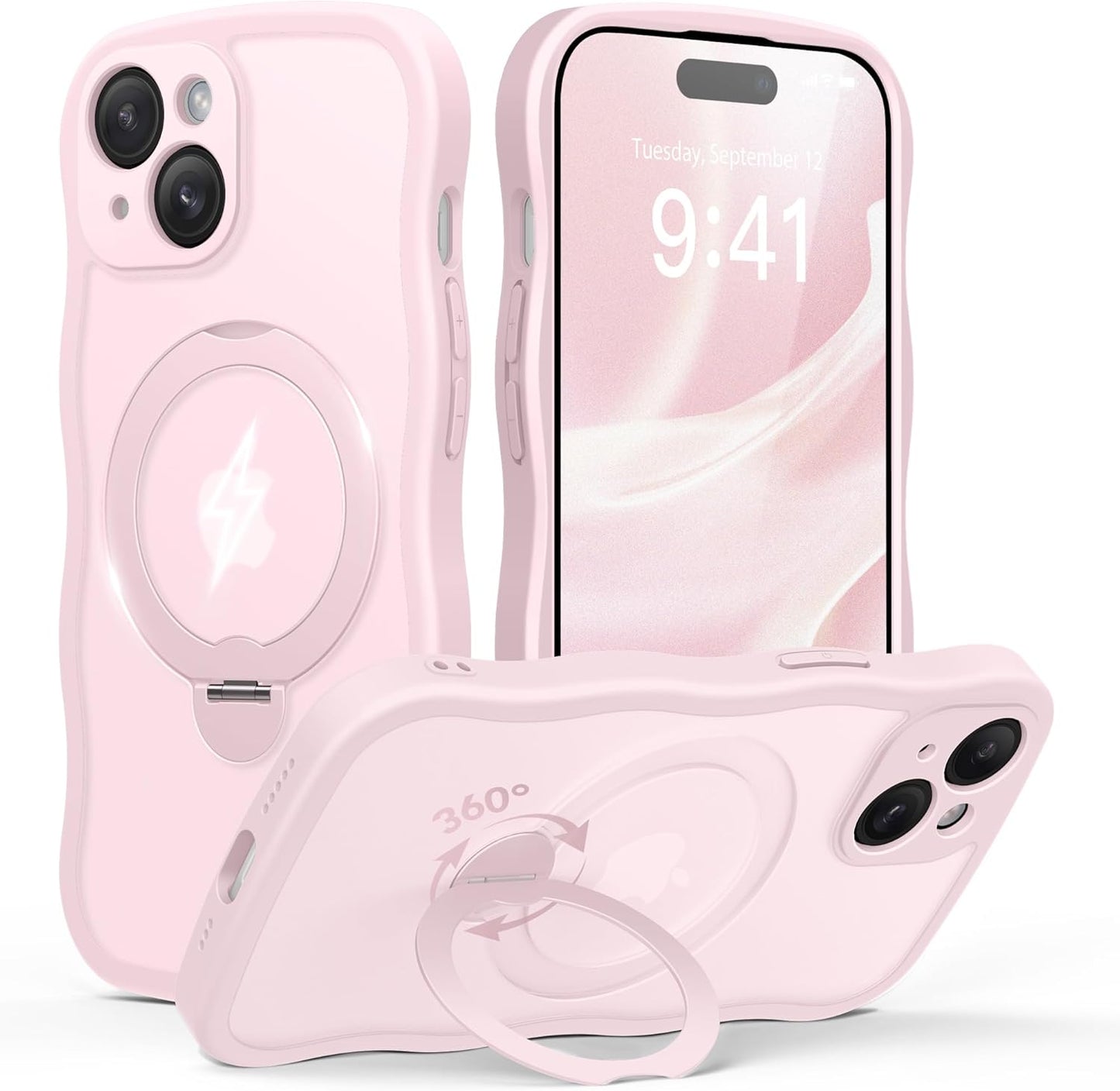 GolbinBox iPhone 15 Case with 360 Spin Magnetic Stand