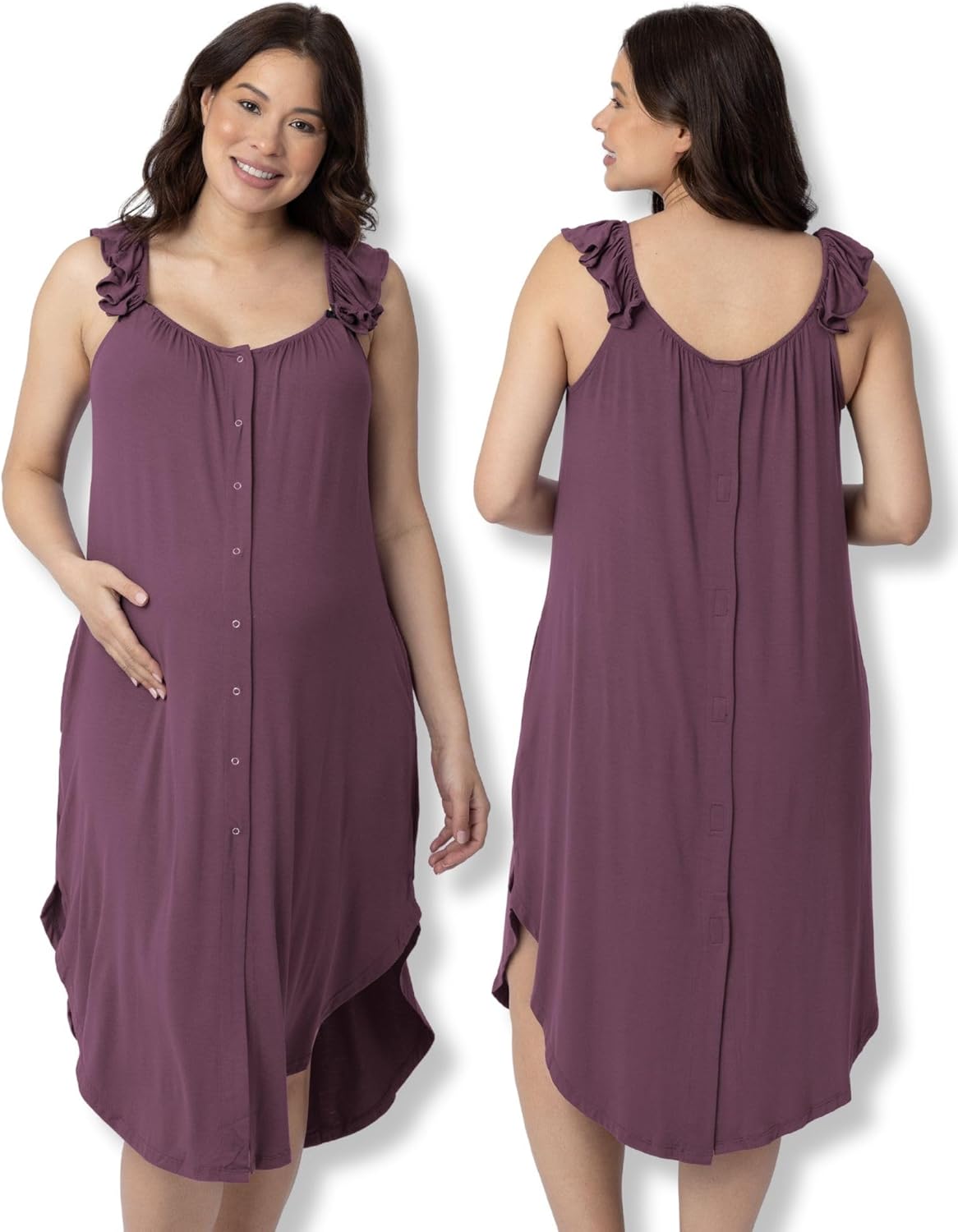 Ruffle Strap Labor & Delivery Gown for Comfort and Style