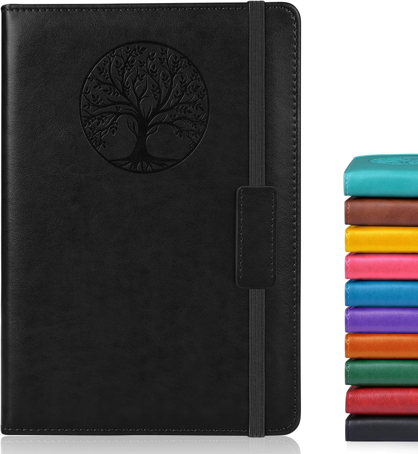 Premium A5 Leather Journal, 256pg, College Ruled, Ideal for Writing, Travel, Work - Biuwory