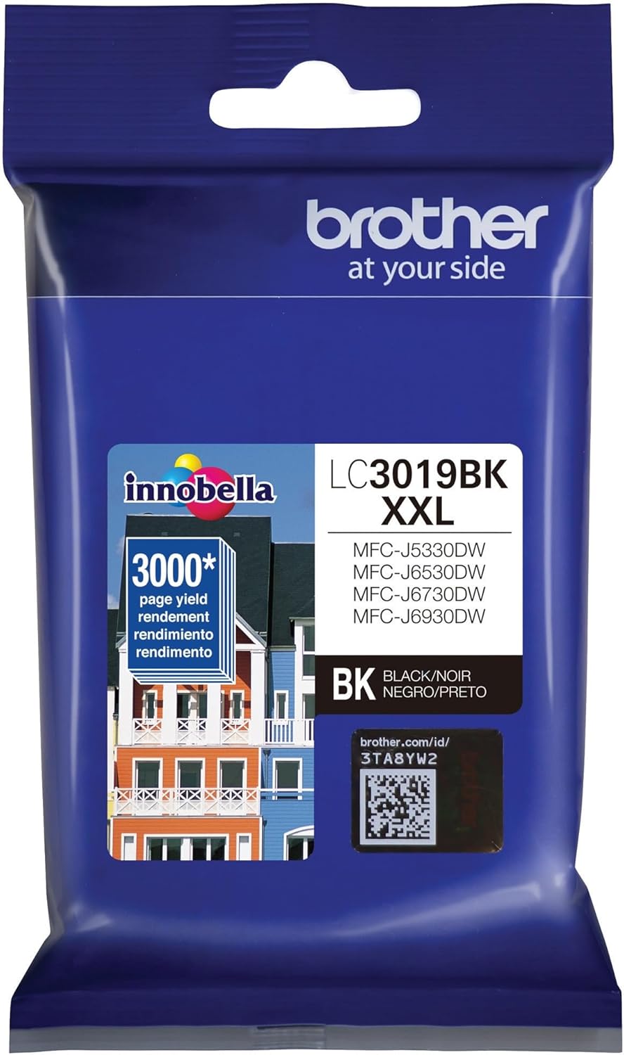 Brother LC3019BK Super High Yield Black Ink - Print More!
