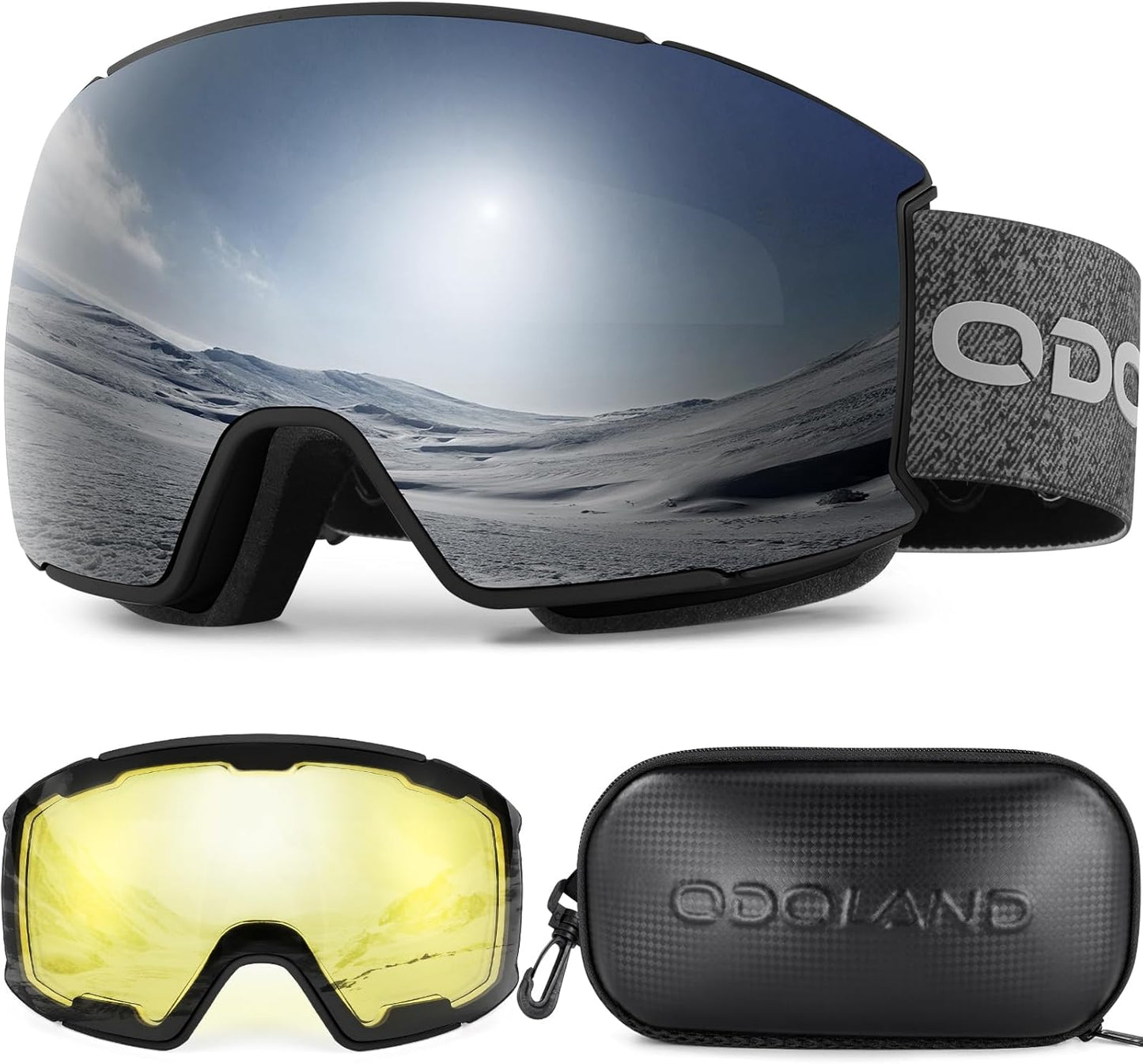 Odoland Magnetic Ski Goggles: 2 Lenses, Anti-Fog Protection
