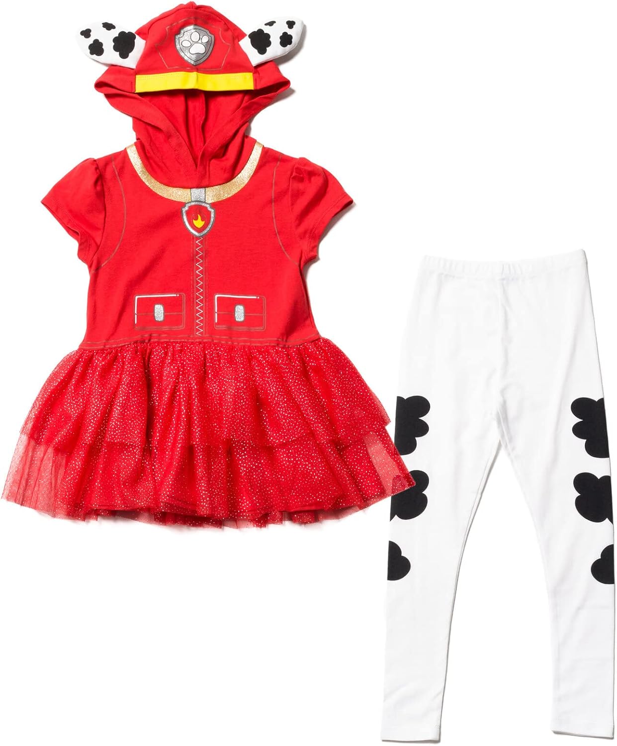 Paw Patrol Girls Hooded Cosplay T-Shirt Dress and Leggings Set