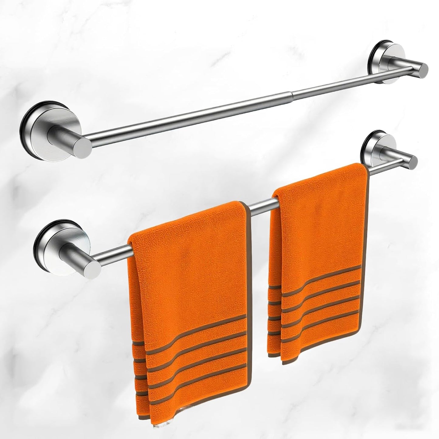 Adjustable Large Towel Bar for Bathroom Wall - 17 to 29 Inch