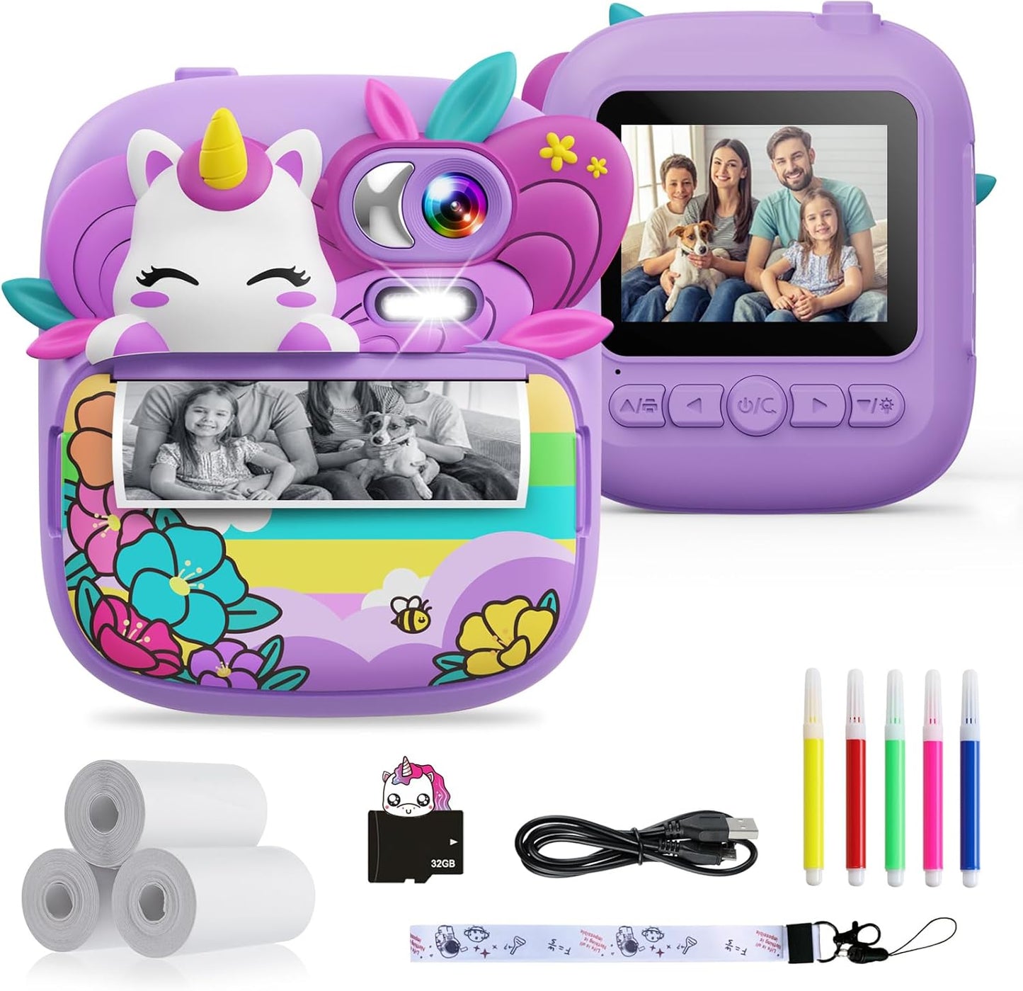TIATUA Kids Instant Print Camera - Capture & Print Memories in Purple!