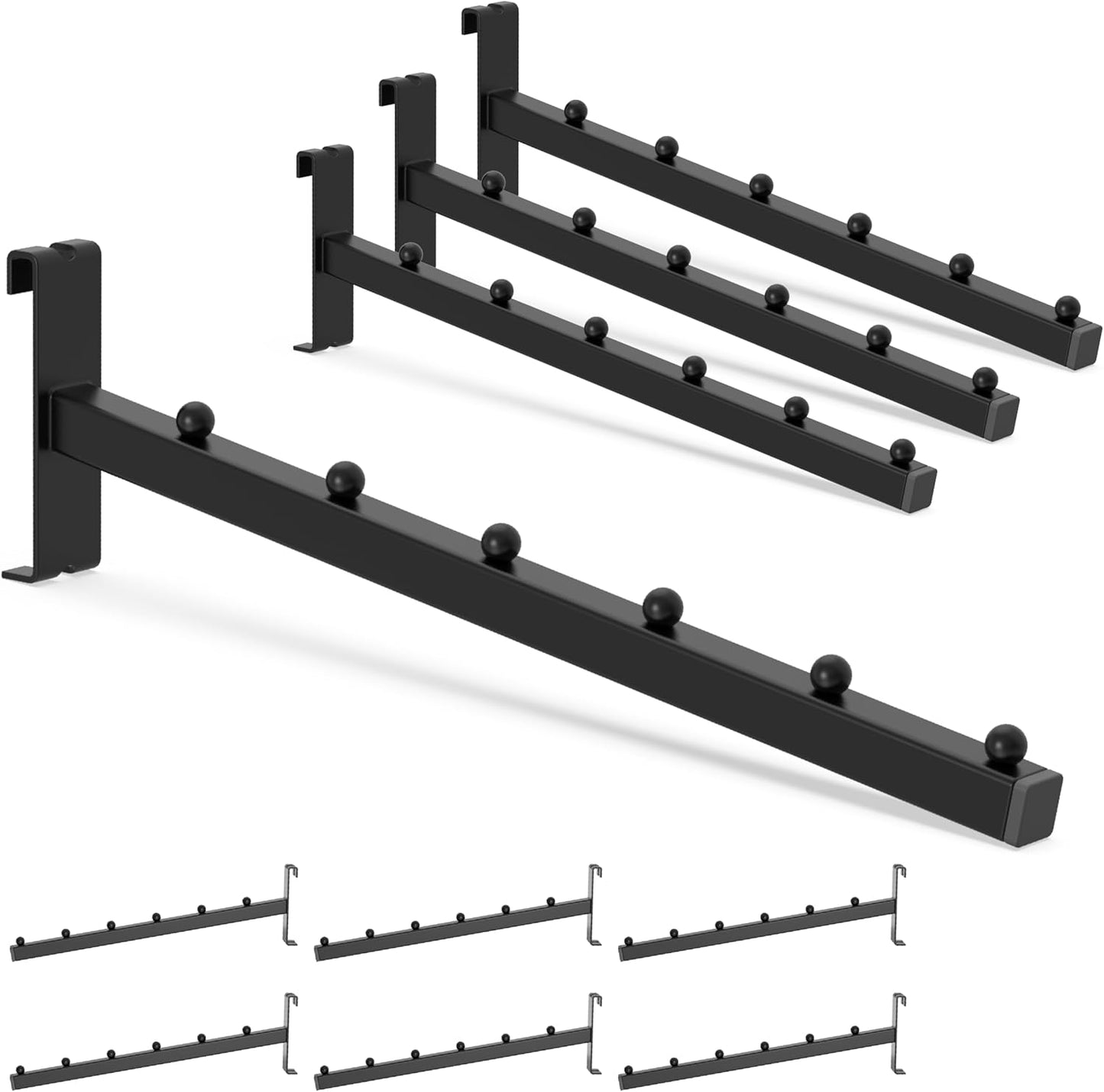Heavy Duty 6 Ball Gridwall Waterfall Hooks for Garment Display