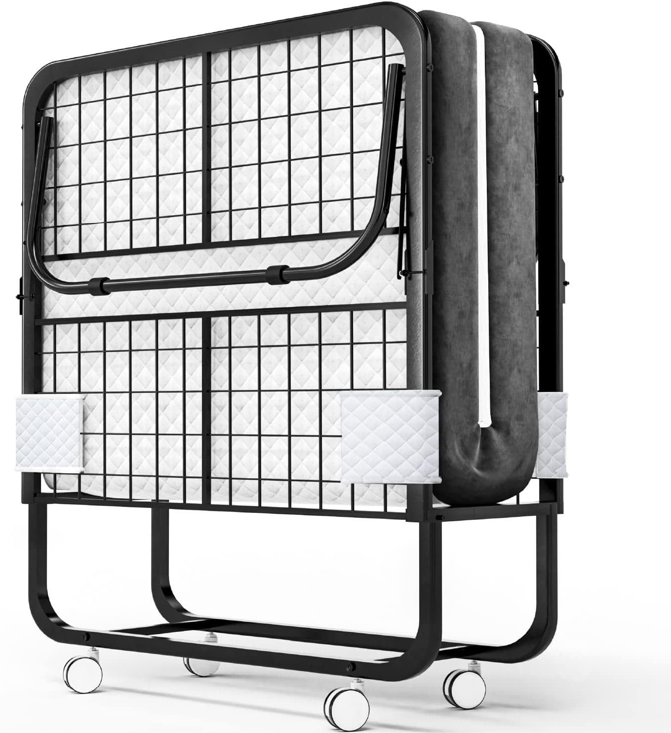 EconoHome Folding Bed with Mattress - Space-Saving Portable Design