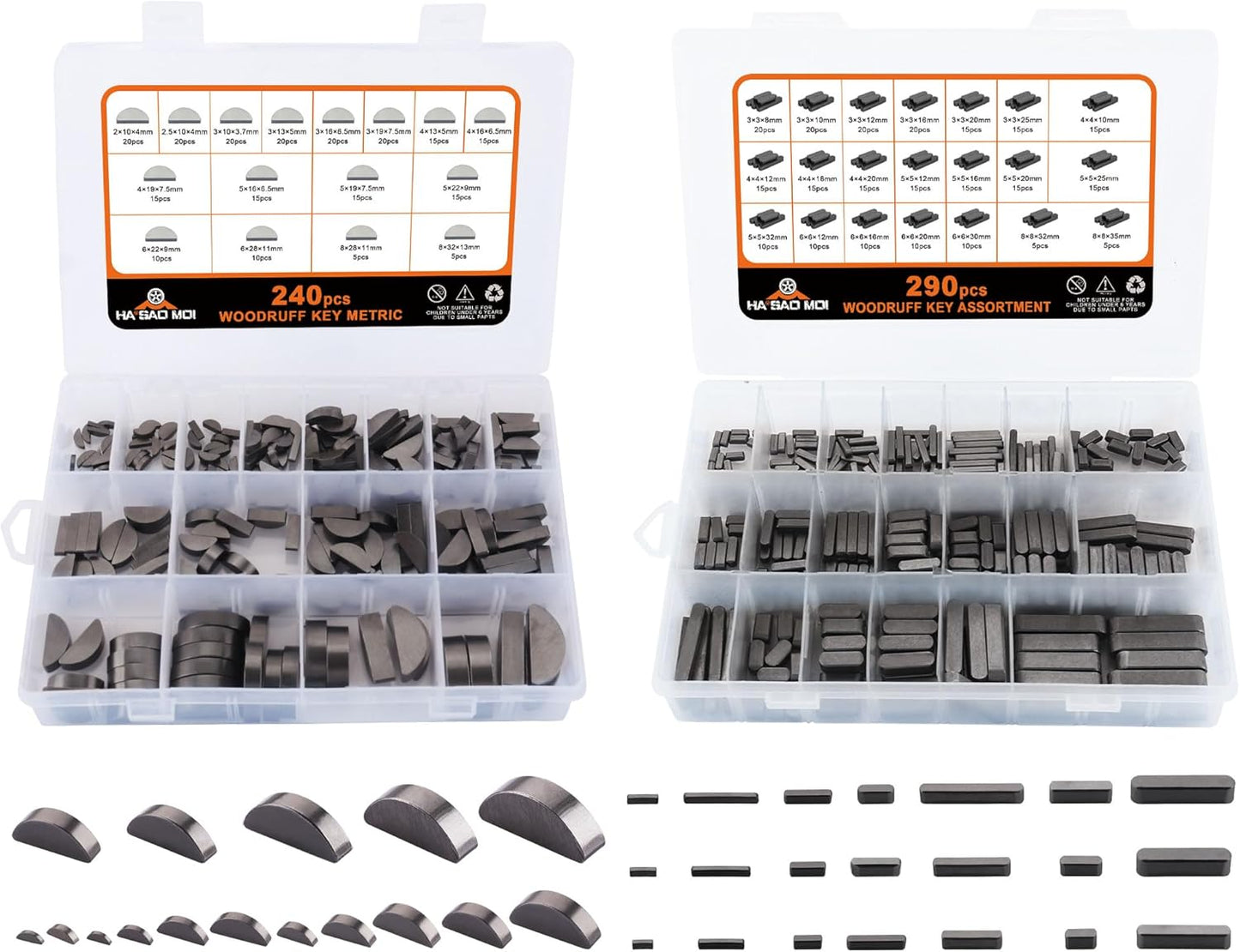530pcs Metric Woodruff Key Assortment Kit for Mechanics