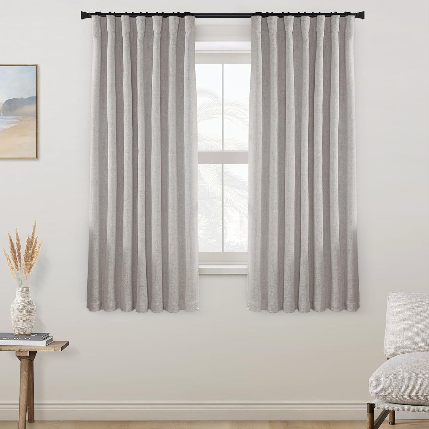 PANELSBURG Beige 100% Total Blackout Curtains for Home Decor