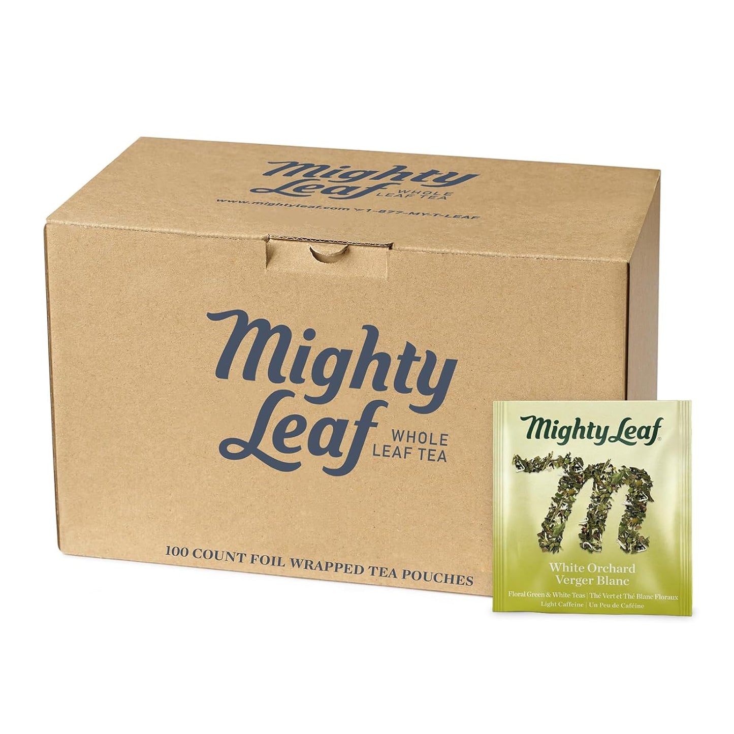 Mighty Leaf White Orchard White Tea 100 Count Silken Pouches