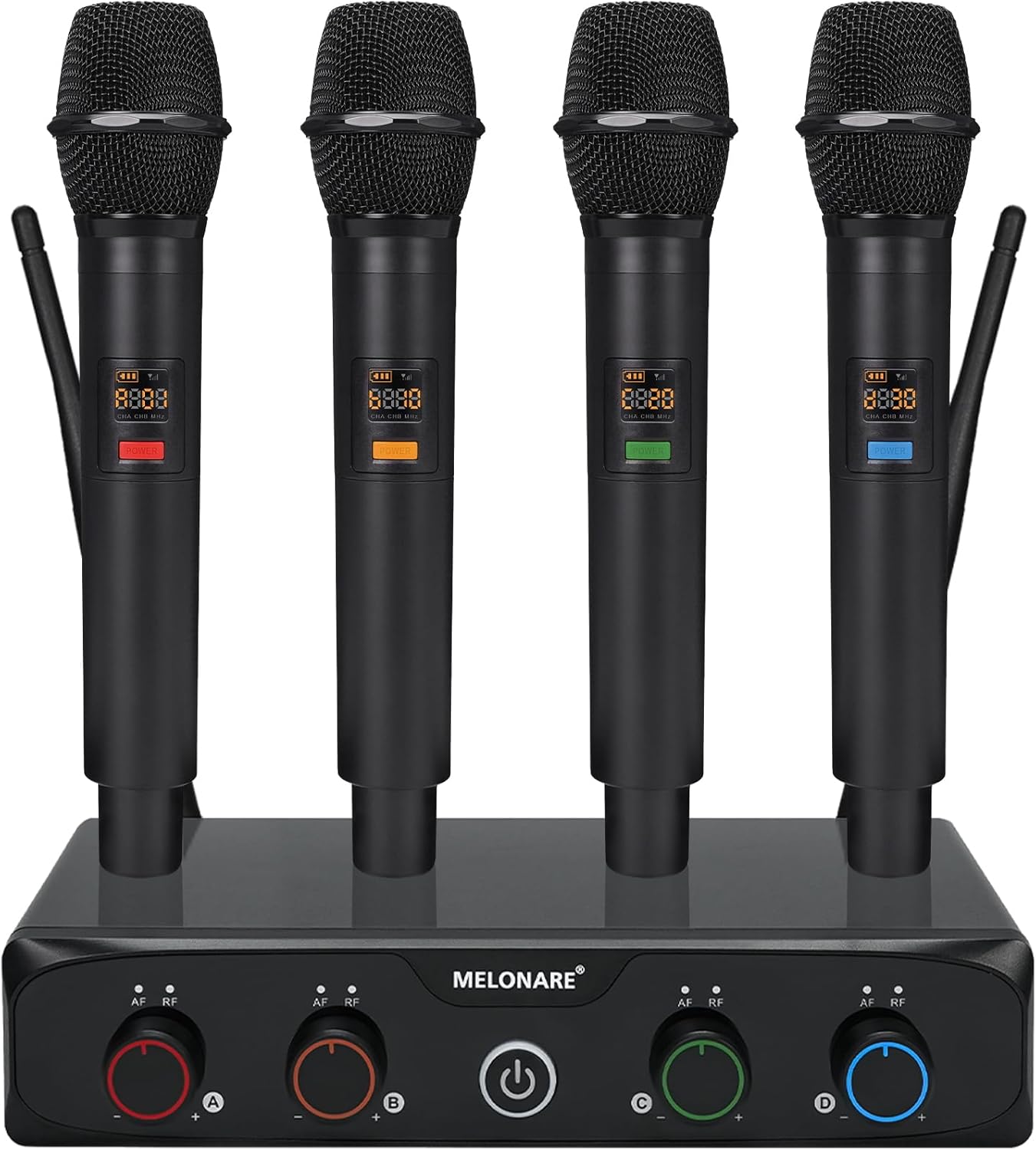 Dynamic Wireless Mic Set - 200ft Range, 4x10 Frequencies