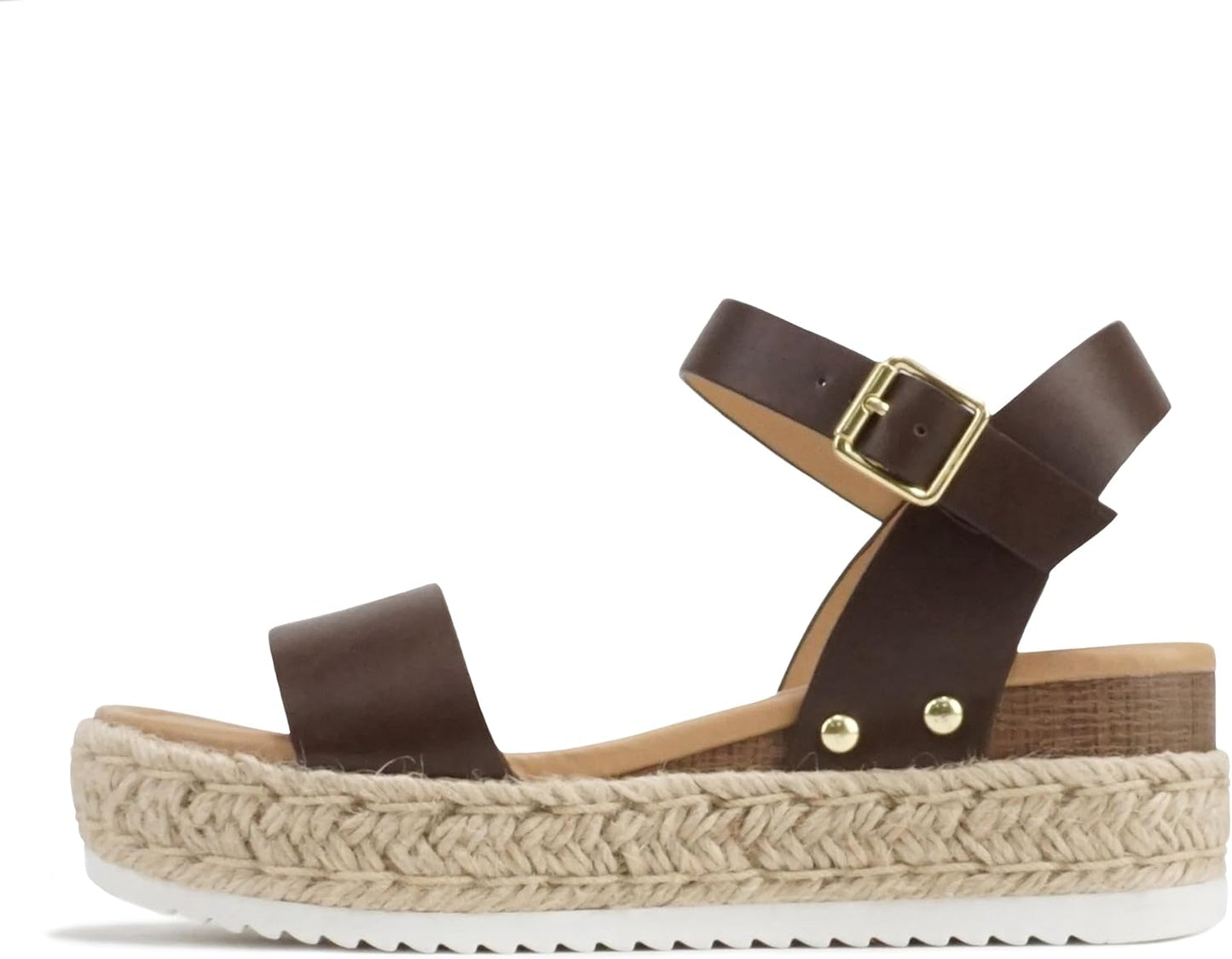 Soda CLIP Women Open Toe Ankle Strap Platform Espadrille Sandal