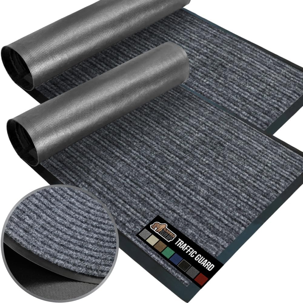 GORILLA GRIP Traffic Guard Doormat 2 Pack for High Traffic Areas
