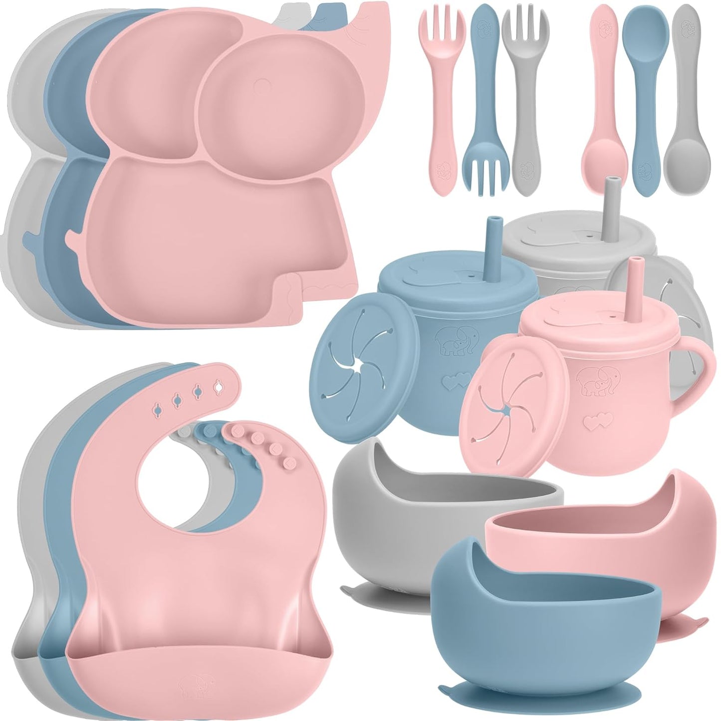 24 Pack Silicone Baby Feeding Set for Easy Mealtime Solutions