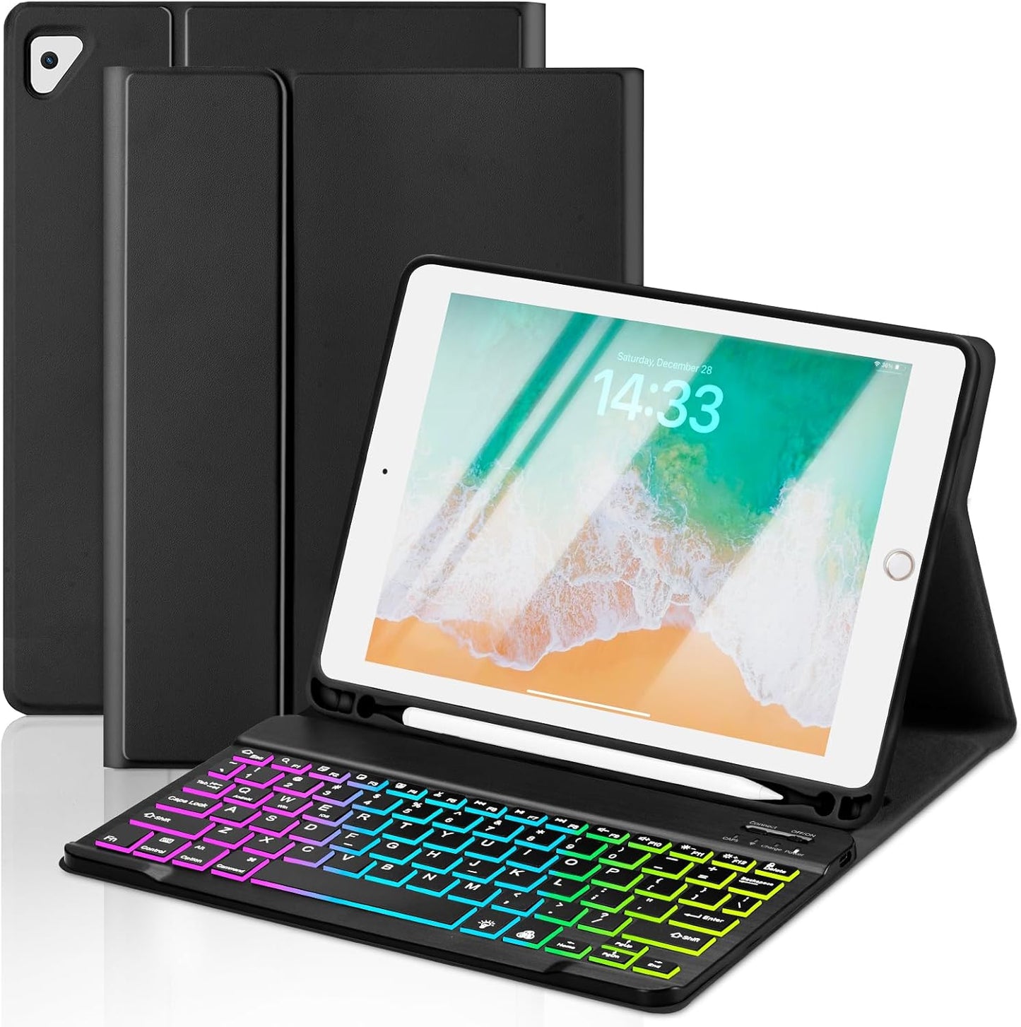 Detachable USB-C Keyboard Case for iPad 6th/5th Gen with Backlight
