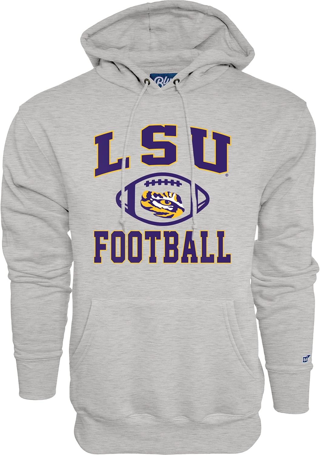 Blue 84 Men's Hoodie Gray Football for LSU Tigers Fans