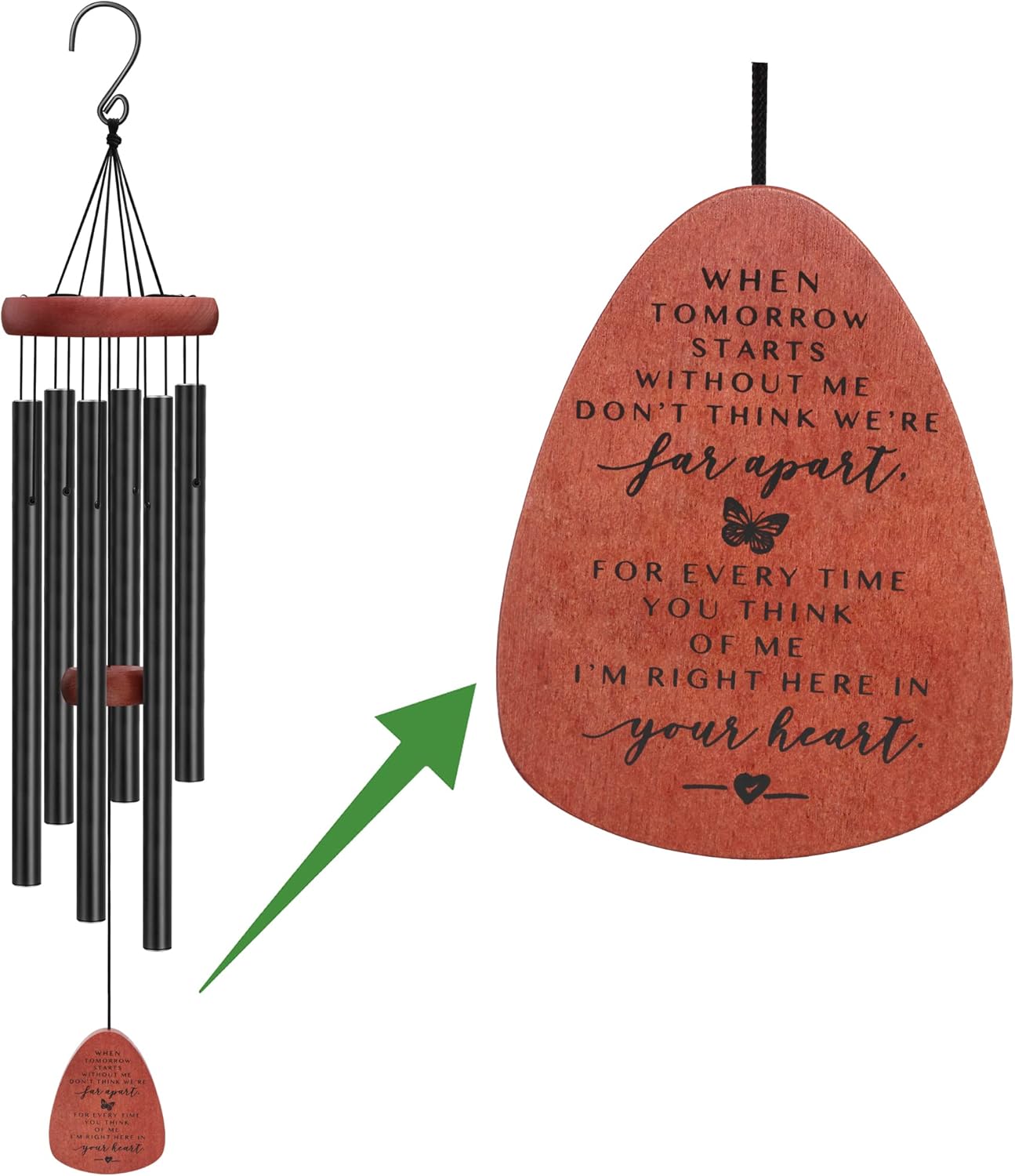 Memgift Memorial Wind Chimes for Outdoor Sympathy Gift