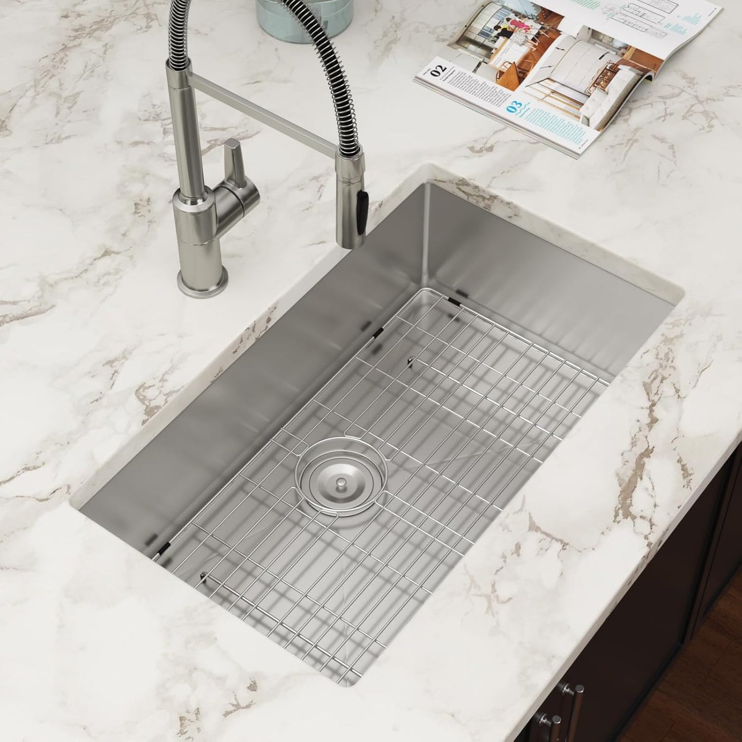 32 Inch Undermount Kitchen Sink with Heavy Duty Stainless Steel