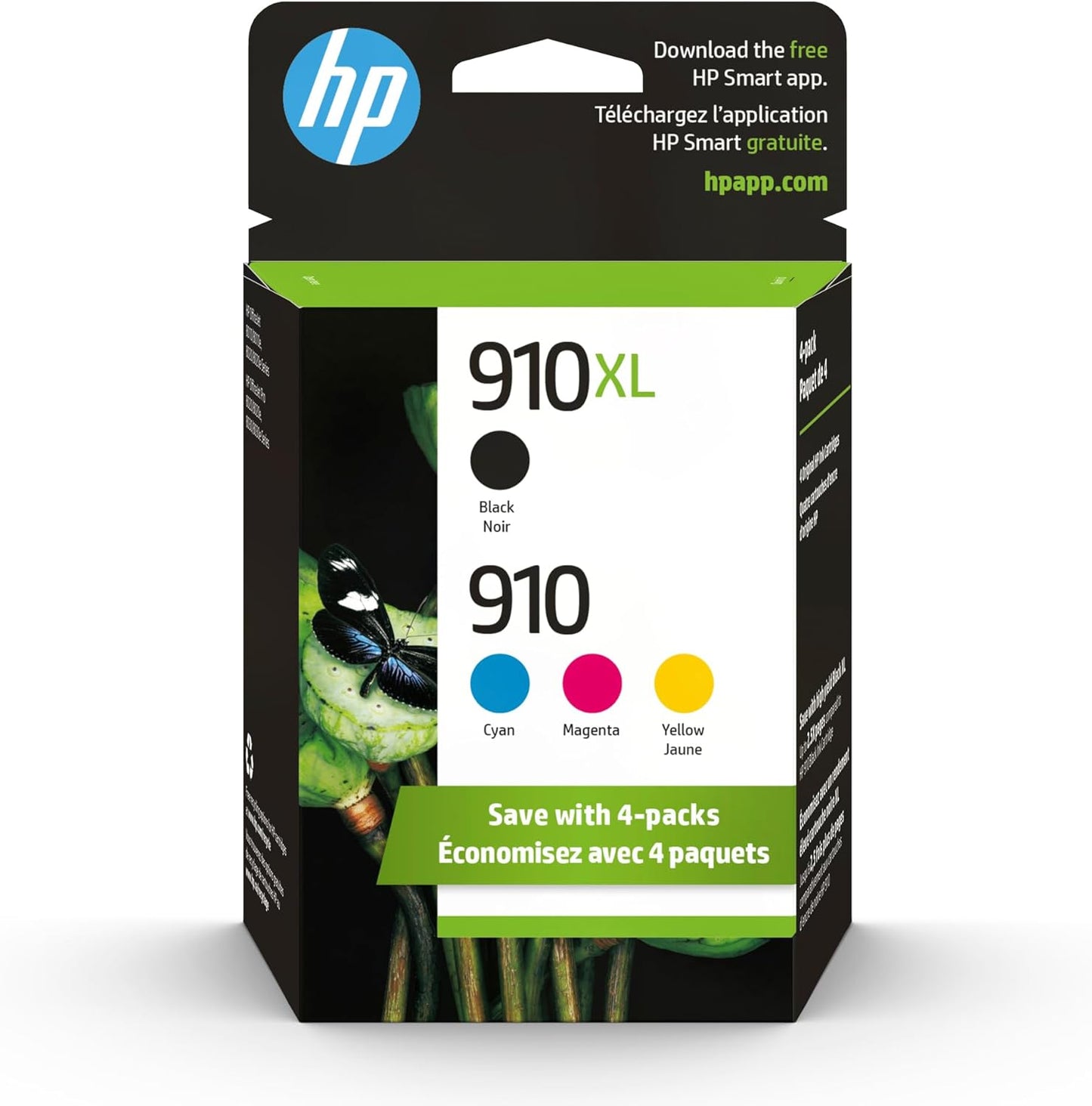 HP 910 Ink Cartridges 4-Pack | Instant Ink Eligible