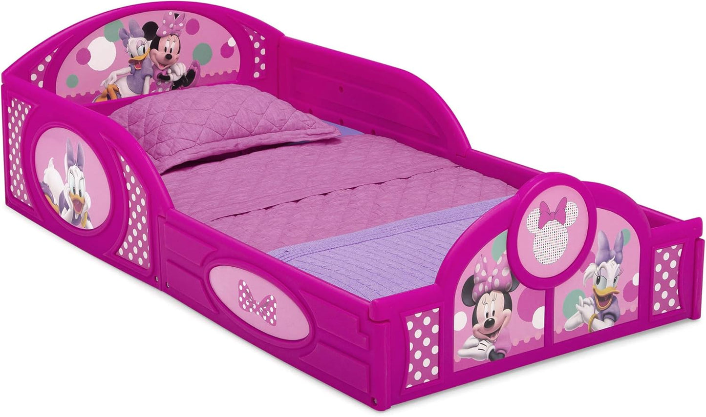 Delta Children Minnie Mouse Toddler Bed with Guardrails for Kids
