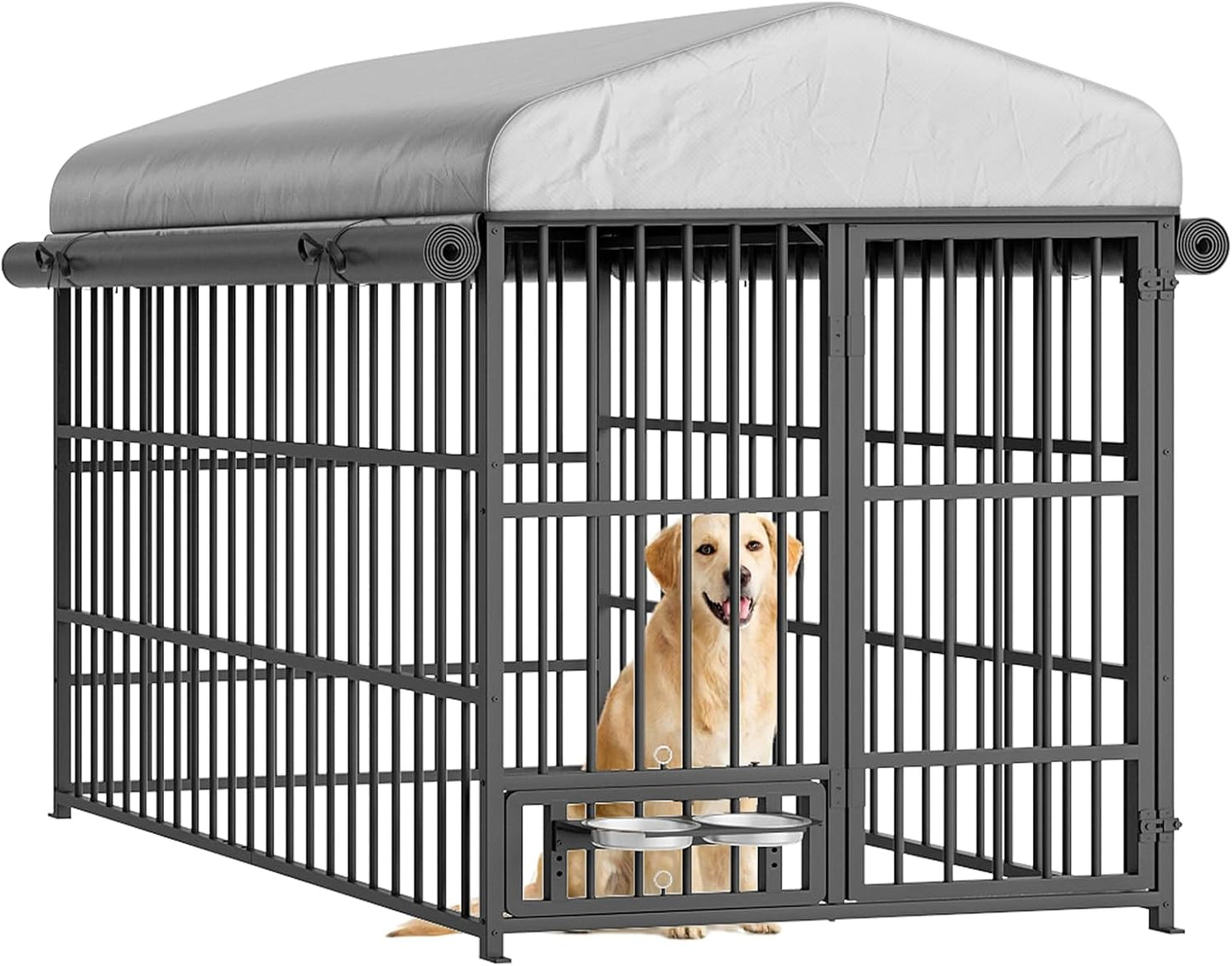 HOOBRO Outdoor Dog Kennel with Cover for Large Dogs - Durable