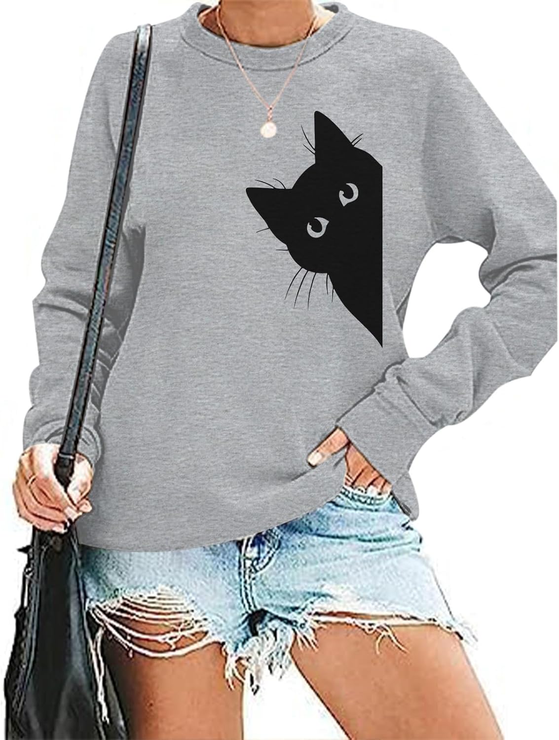 Cute Cat Graphic Sweatshirt by Lytiarul