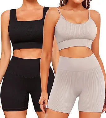 FINETOO Workout Sets for Women - Stylish 4 Piece Activewear