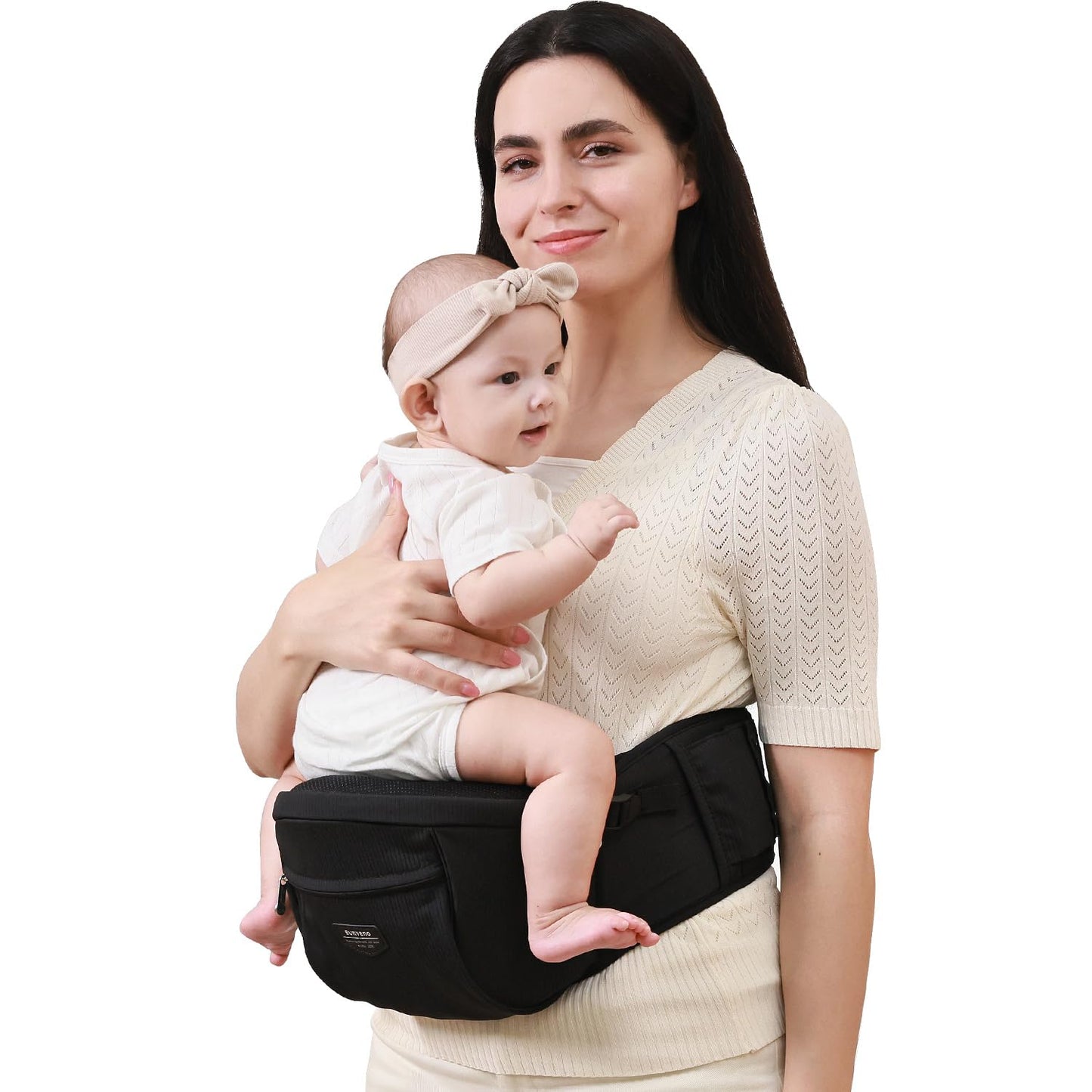 SUNVENO Ergonomic Baby Hip Carrier for 7-45lbs, All Seasons, CPC-Certified