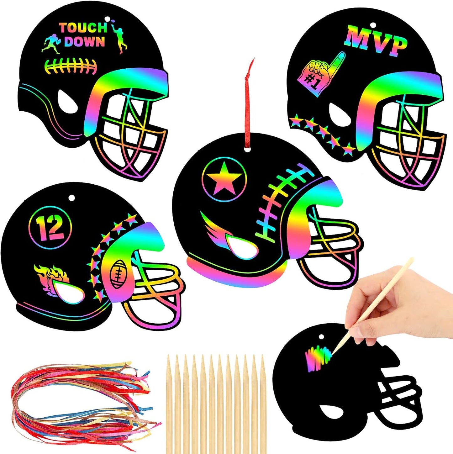 Football Scratch Art Kit for Kids by JULMELON