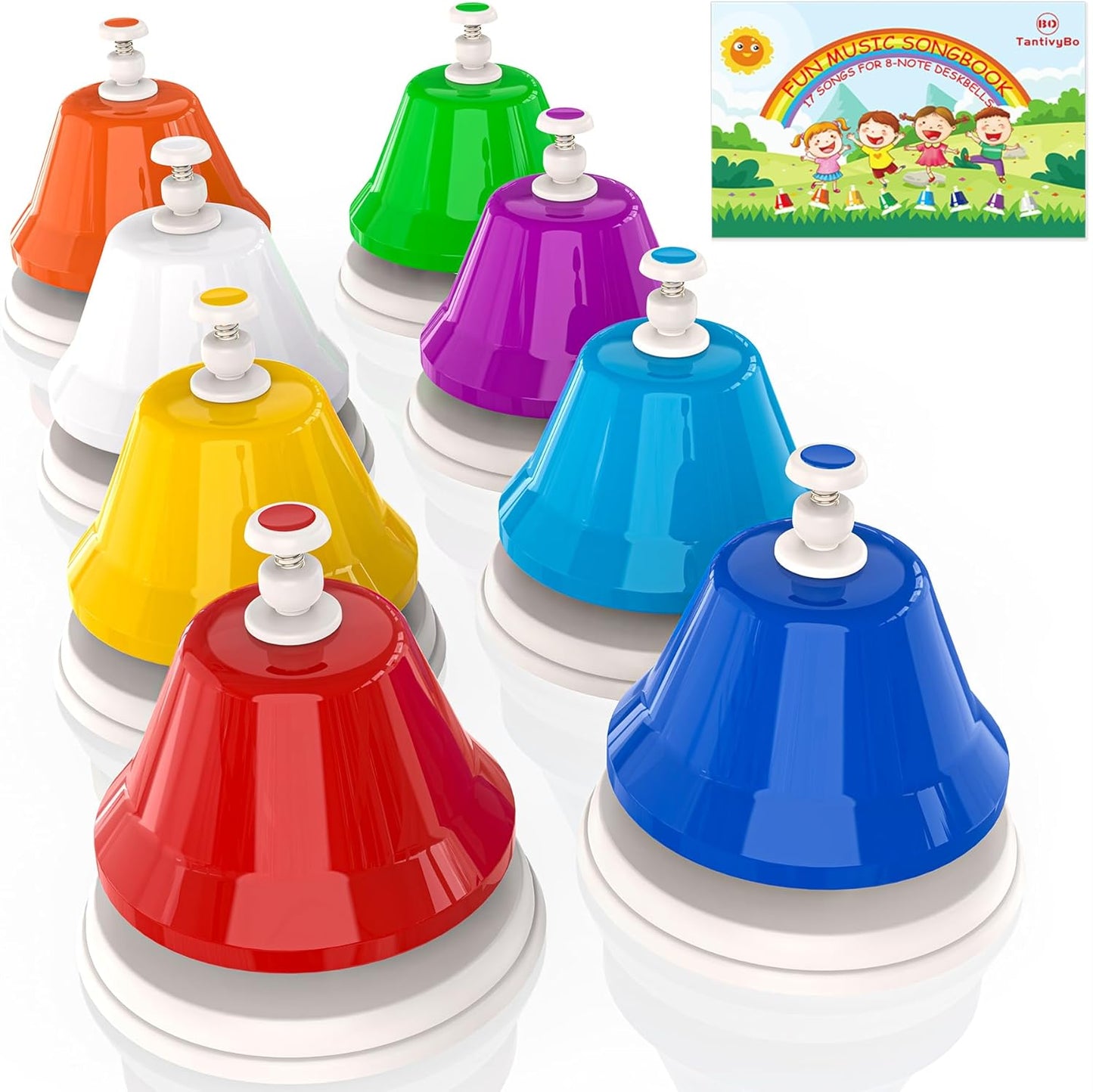 Rainbow Diatonic Hand Bells for Kids - Musical Learning Toy
