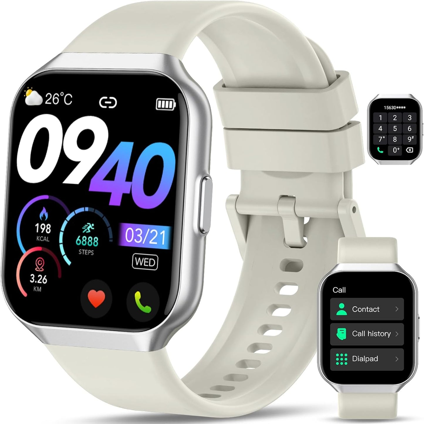 Smart Watch with 1.96in Touch Screen and 110+ Sport Modes