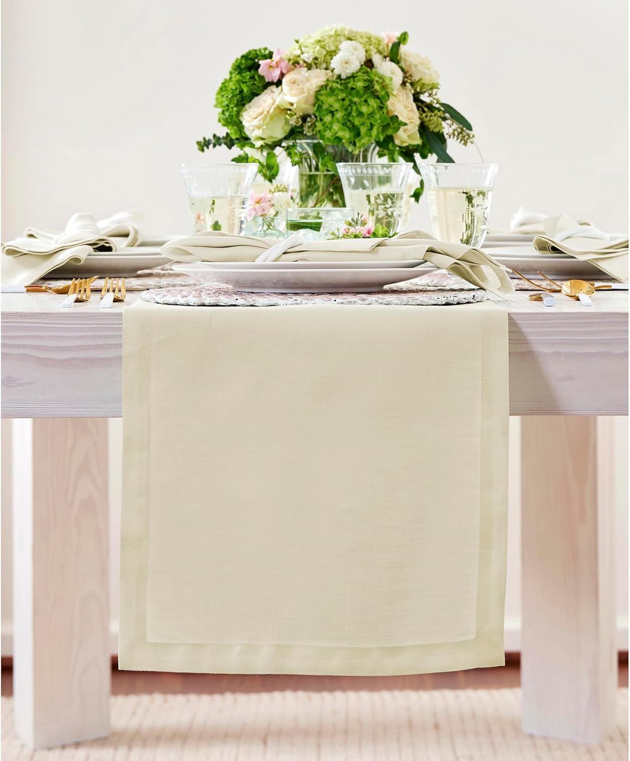Linen Table Runner 14 x 72 Inch for Thanksgiving by Solino Home