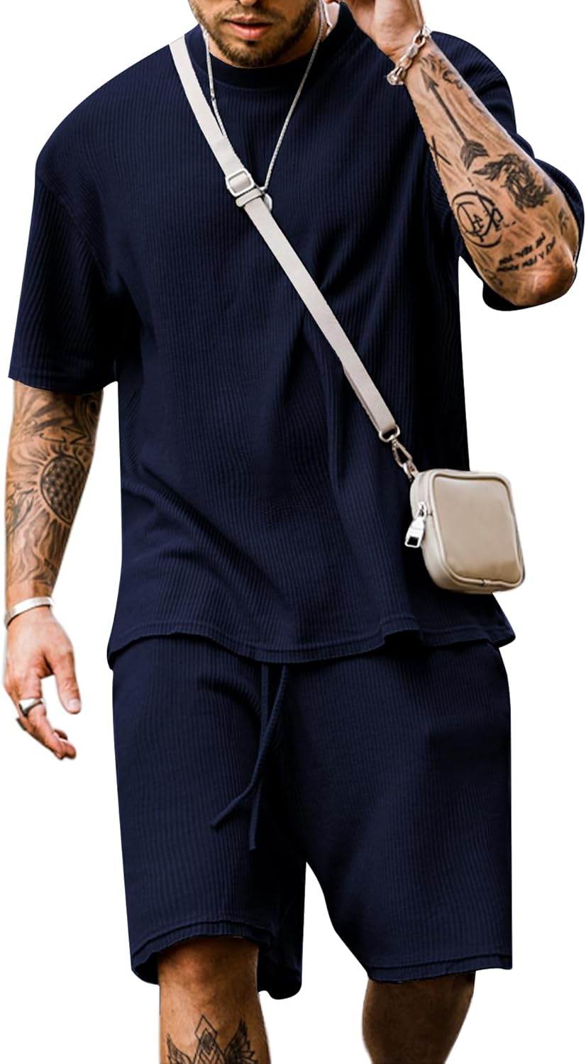 Babioboa Men's Short Sleeve Tracksuit for Casual Summer Wear