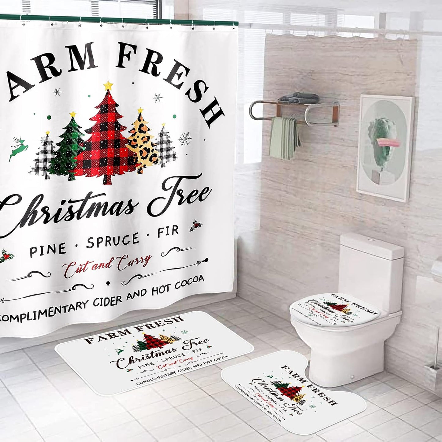 Christmas Bathroom Set for Festive Decor