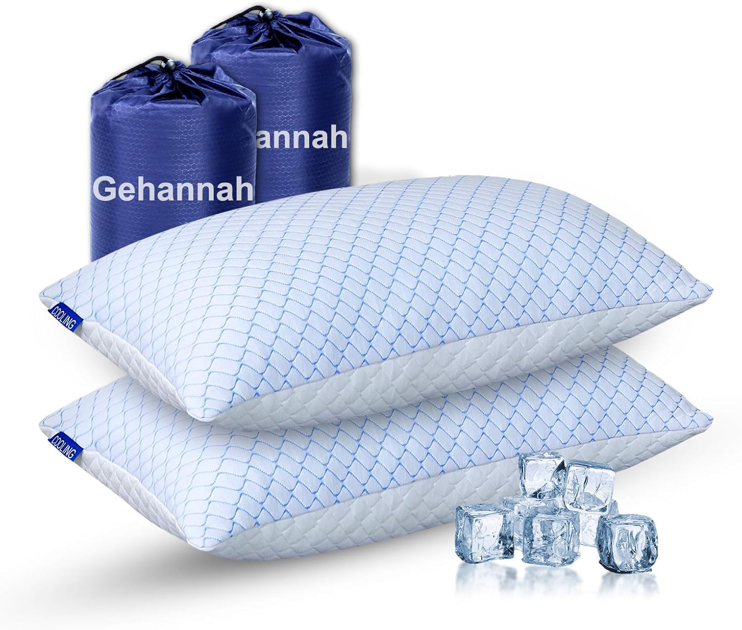Compressible Memory Foam Camping Pillow 2-Pack
