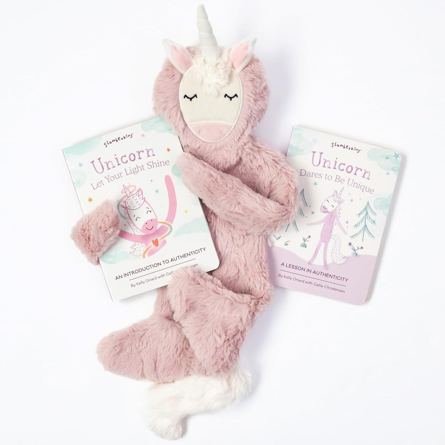 Slumberkins Unicorn Snuggler & Board Books Set for Kids