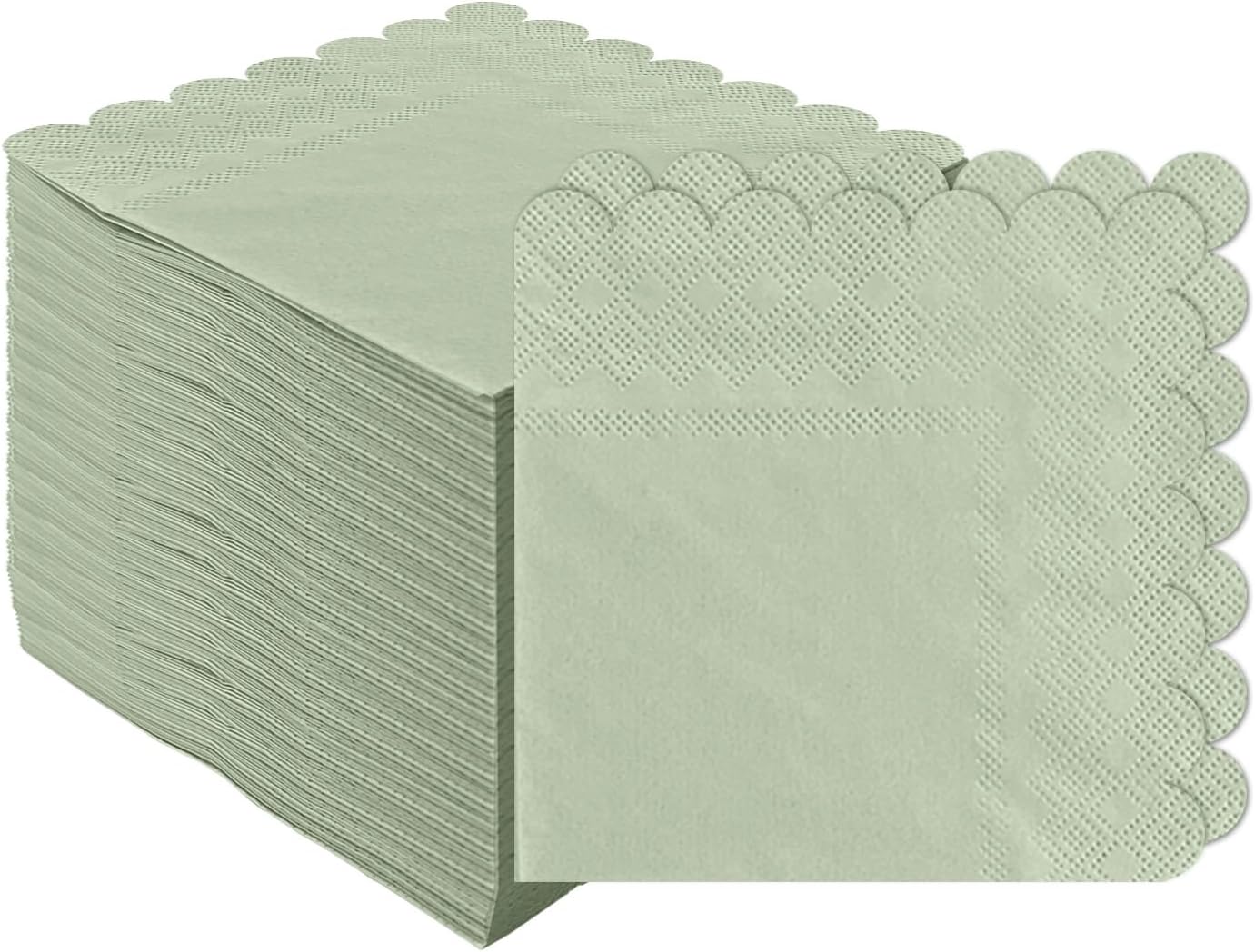 100 Pack Sage Green Cocktail Napkins - Chic Disposable Paper Napkins for Parties
