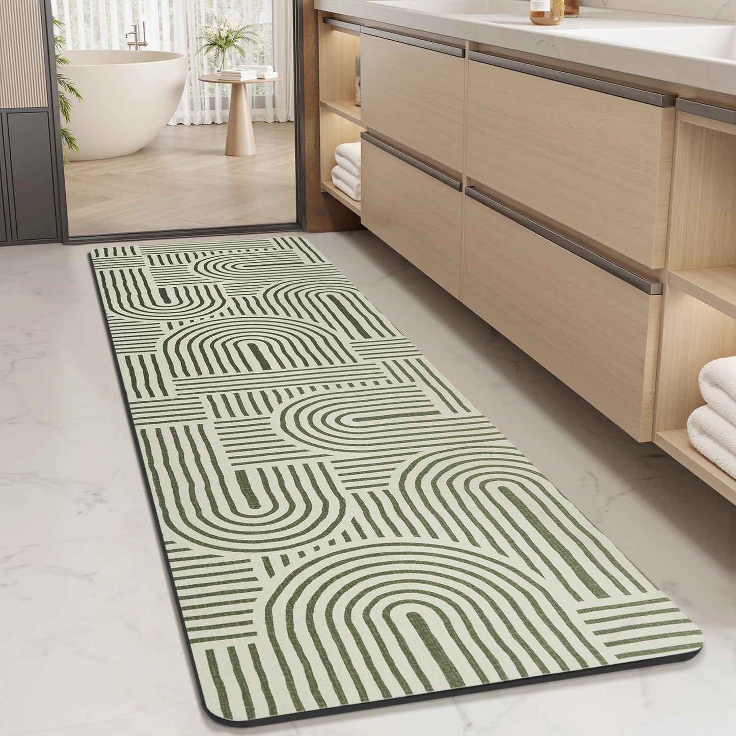 MontVoo Non Slip Thin Bathroom Rugs for Quick Drying Comfort
