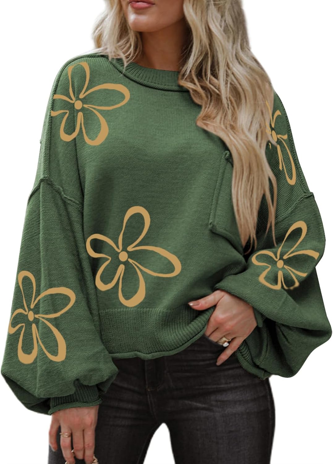 Dokotoo Women's Casual Pullover Sweater for Fall and Winter