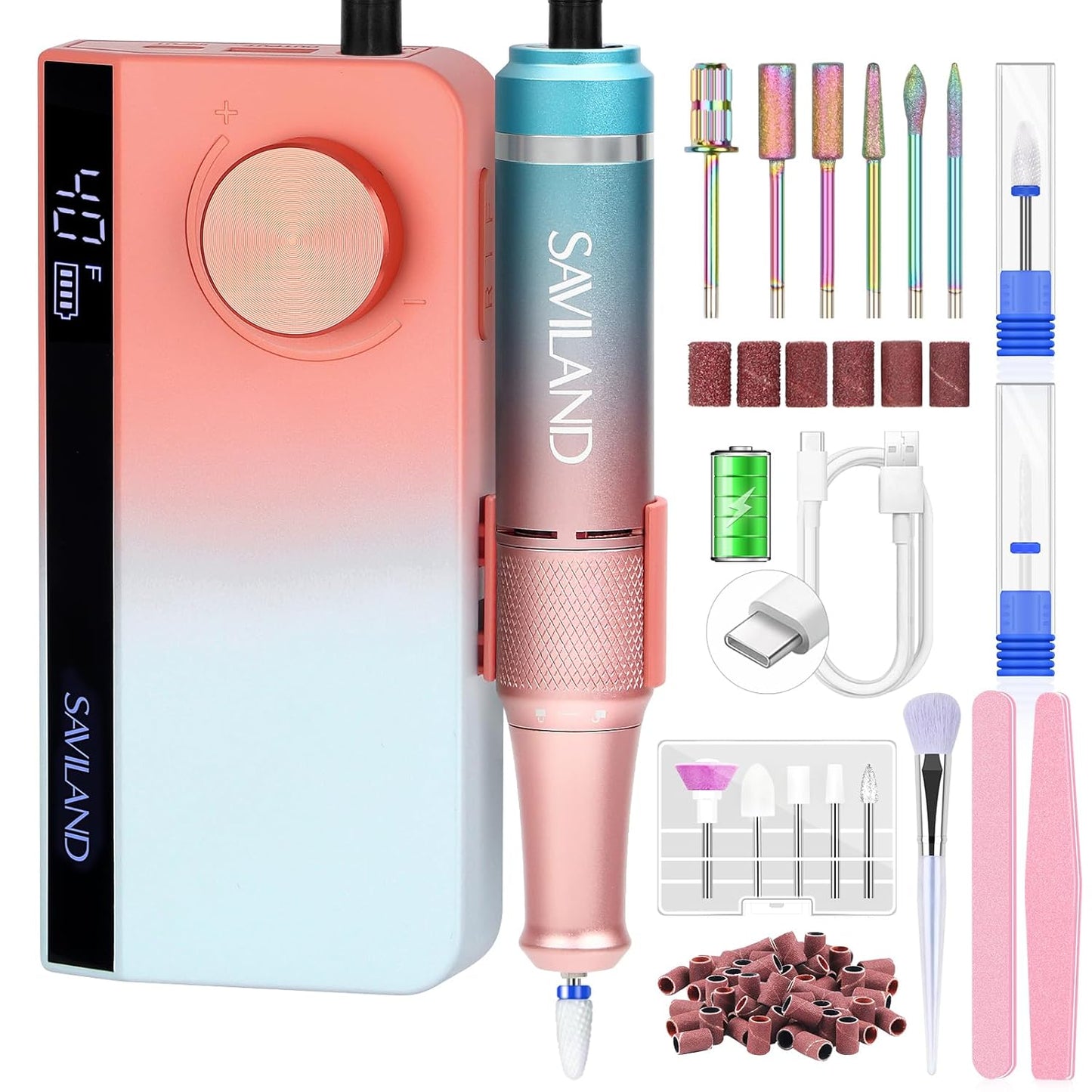 SAVILAND Electric Nail Drill Kit: 40000RPM for Perfect Nails