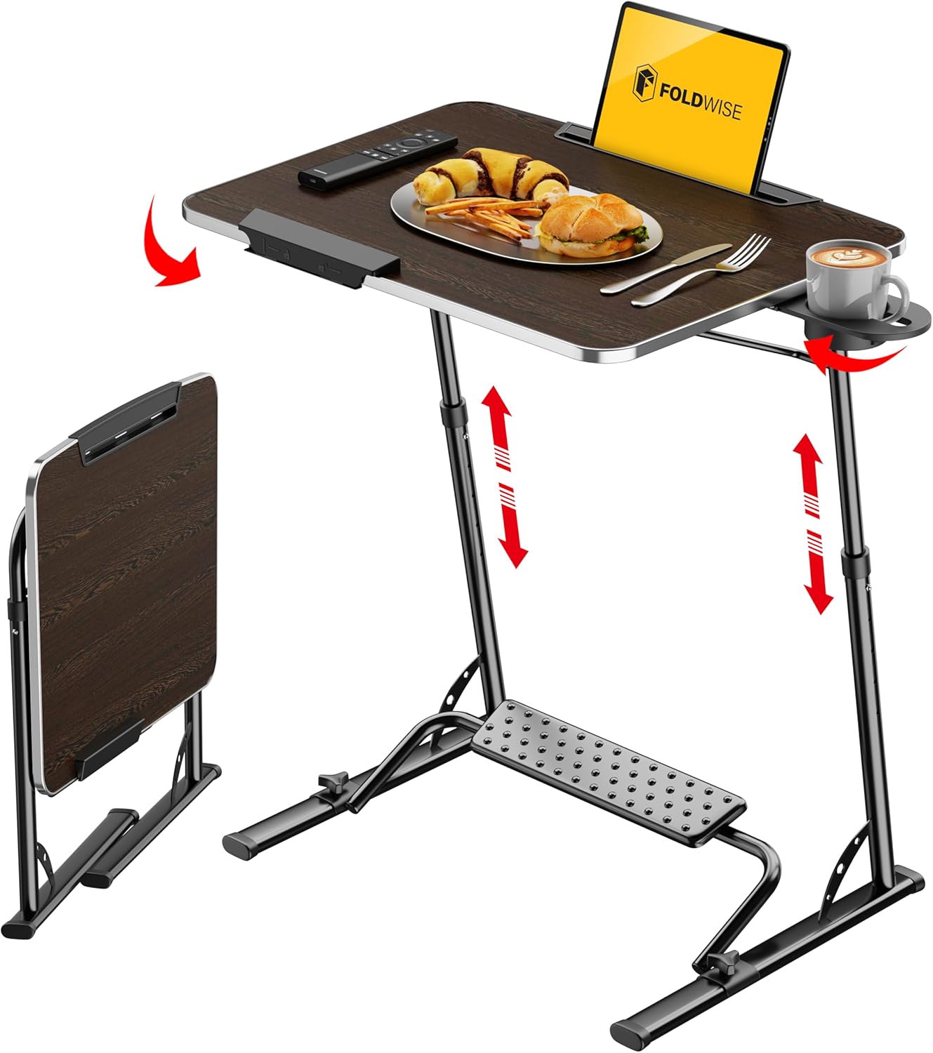 FoldWise Upgraded Folding TV Tray Table for Comfort & Convenience