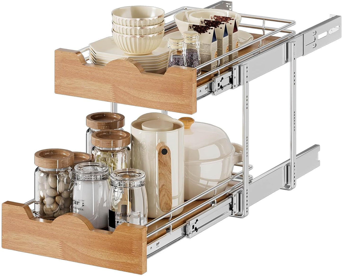 OCG Pull Out Cabinet Organizer for Kitchen and Bathroom Storage