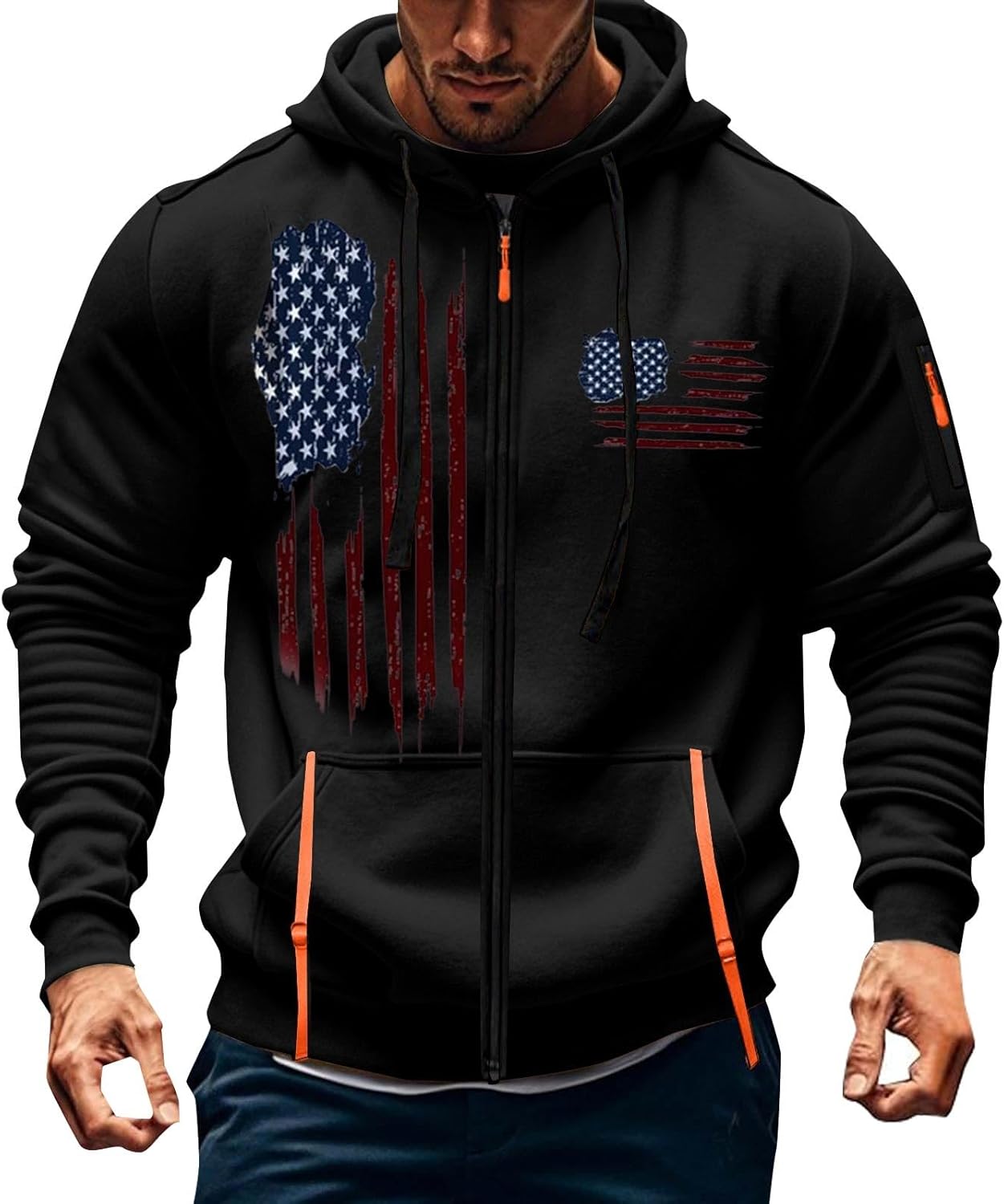 Patriotic Tactical Hoodie w/ Cargo Pockets
