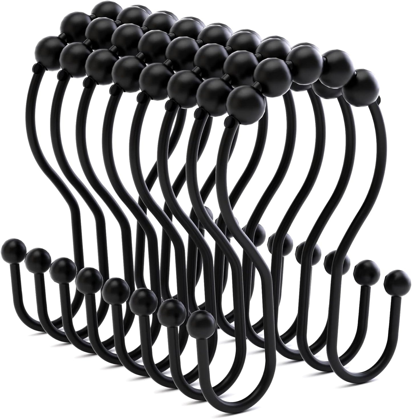 RustProof Black Double Shower Hooks by Bathway