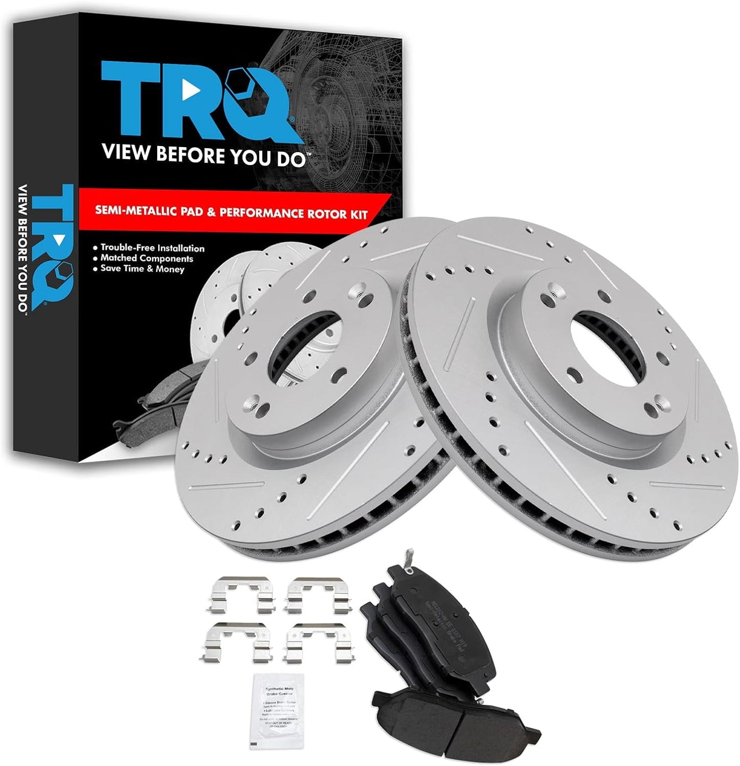 TRQ Front Performance Brake Pad & Rotor Kit for Hyundai Santa Fe